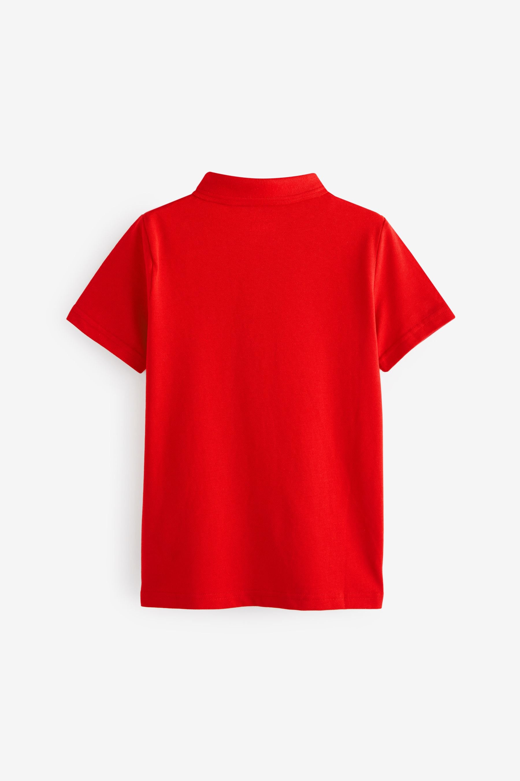 Red Cotton School Short Sleeve Polo Shirts (3-16yrs)