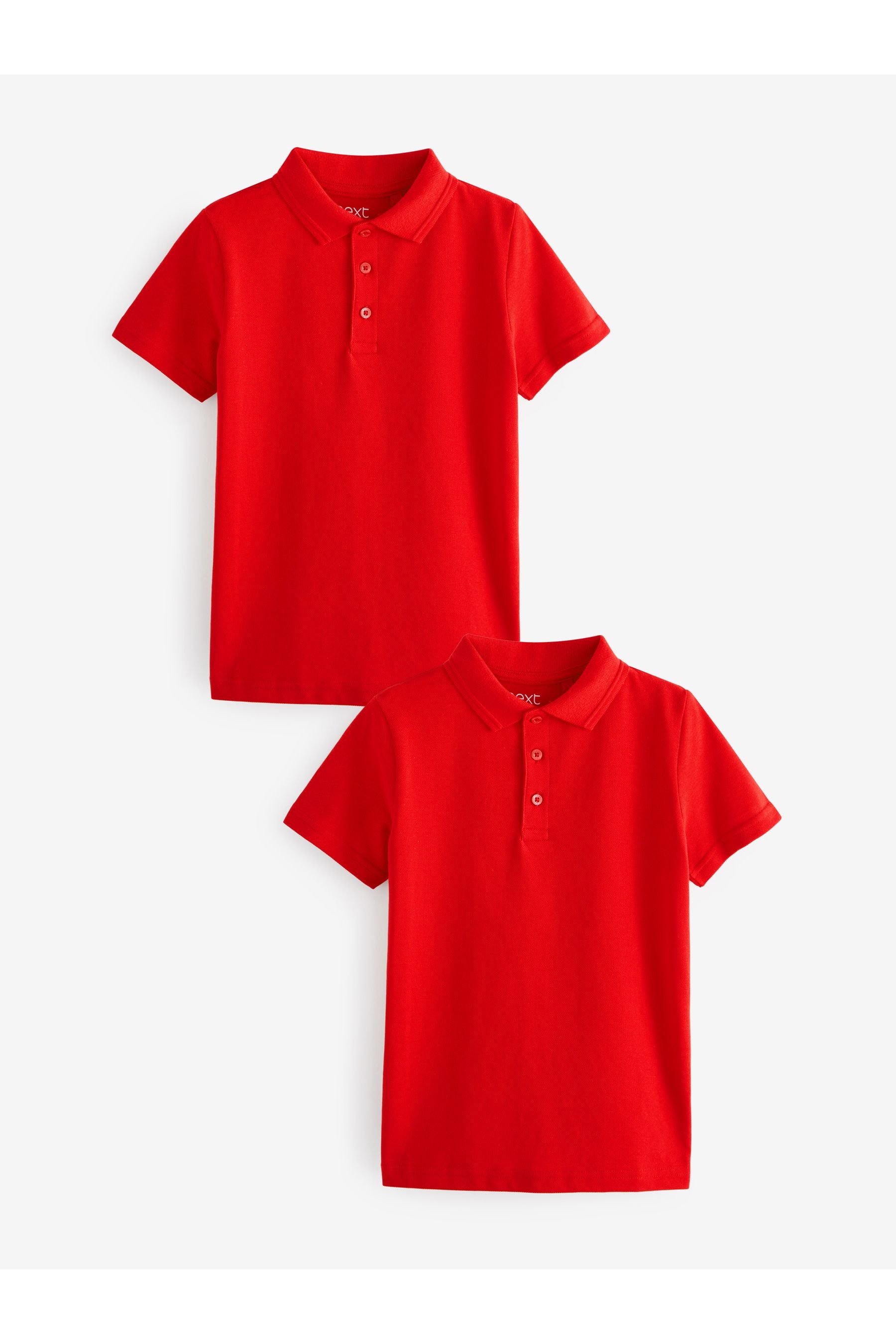 Red Cotton School Short Sleeve Polo Shirts (3-16yrs)