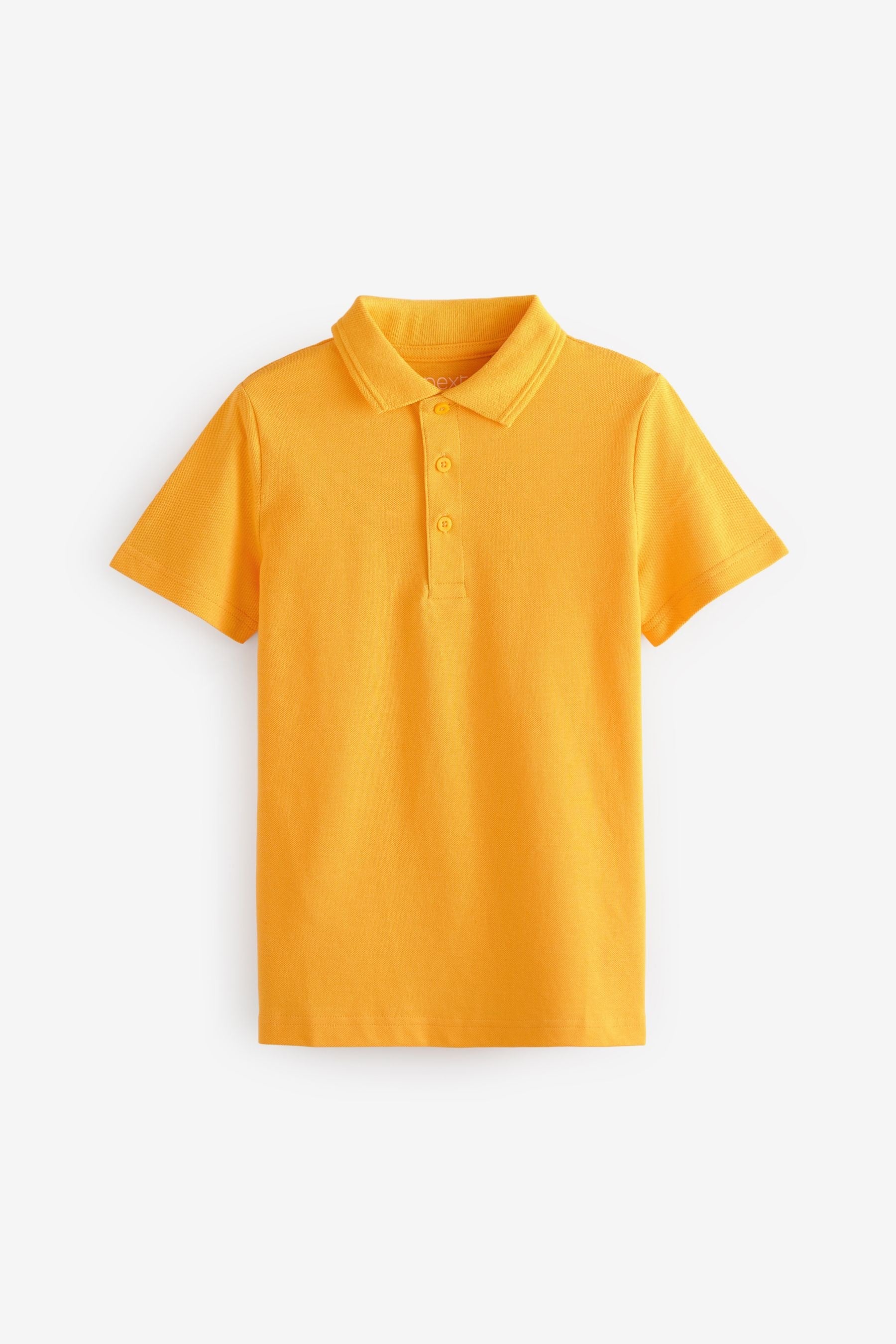 Yellow Cotton School Short Sleeve Polo Shirts (3-16yrs)