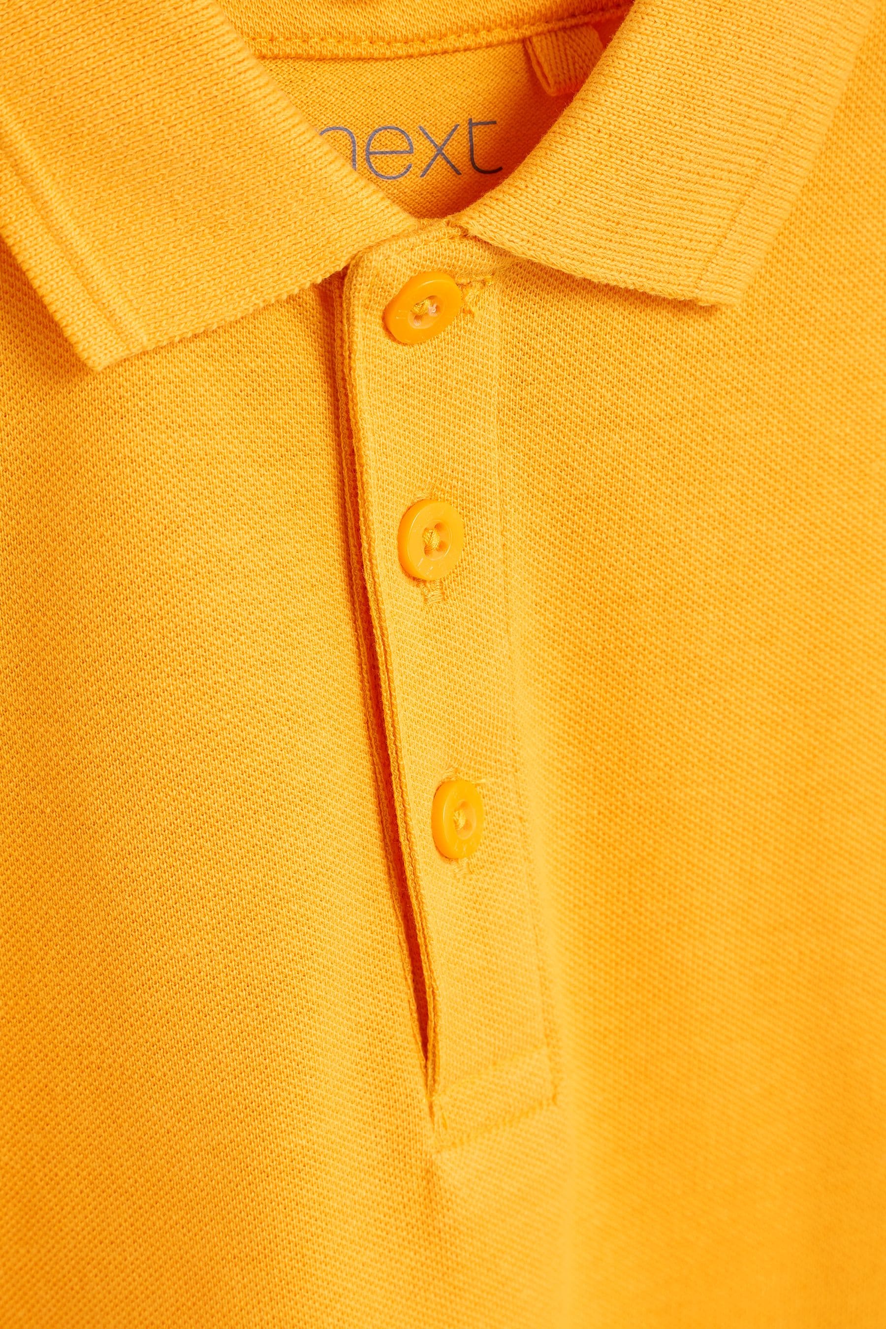 Yellow Cotton School Short Sleeve Polo Shirts (3-16yrs)