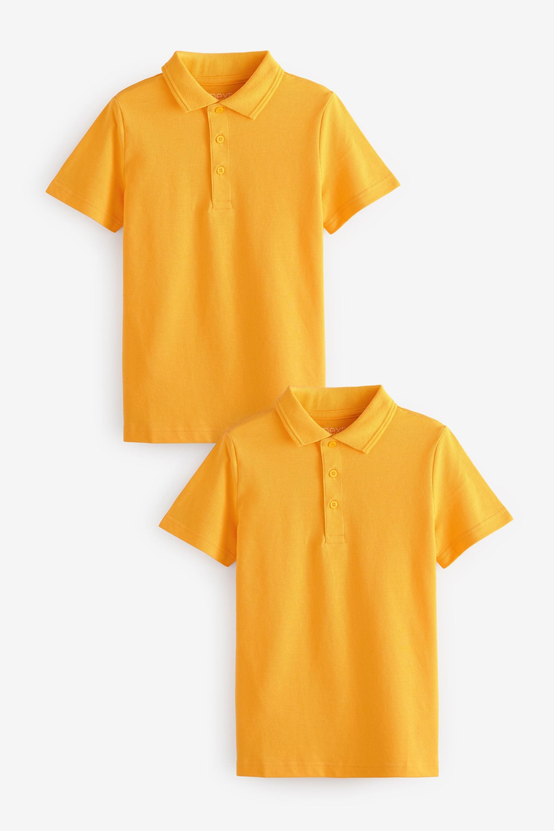 Yellow Cotton School Short Sleeve Polo Shirts (3-16yrs)