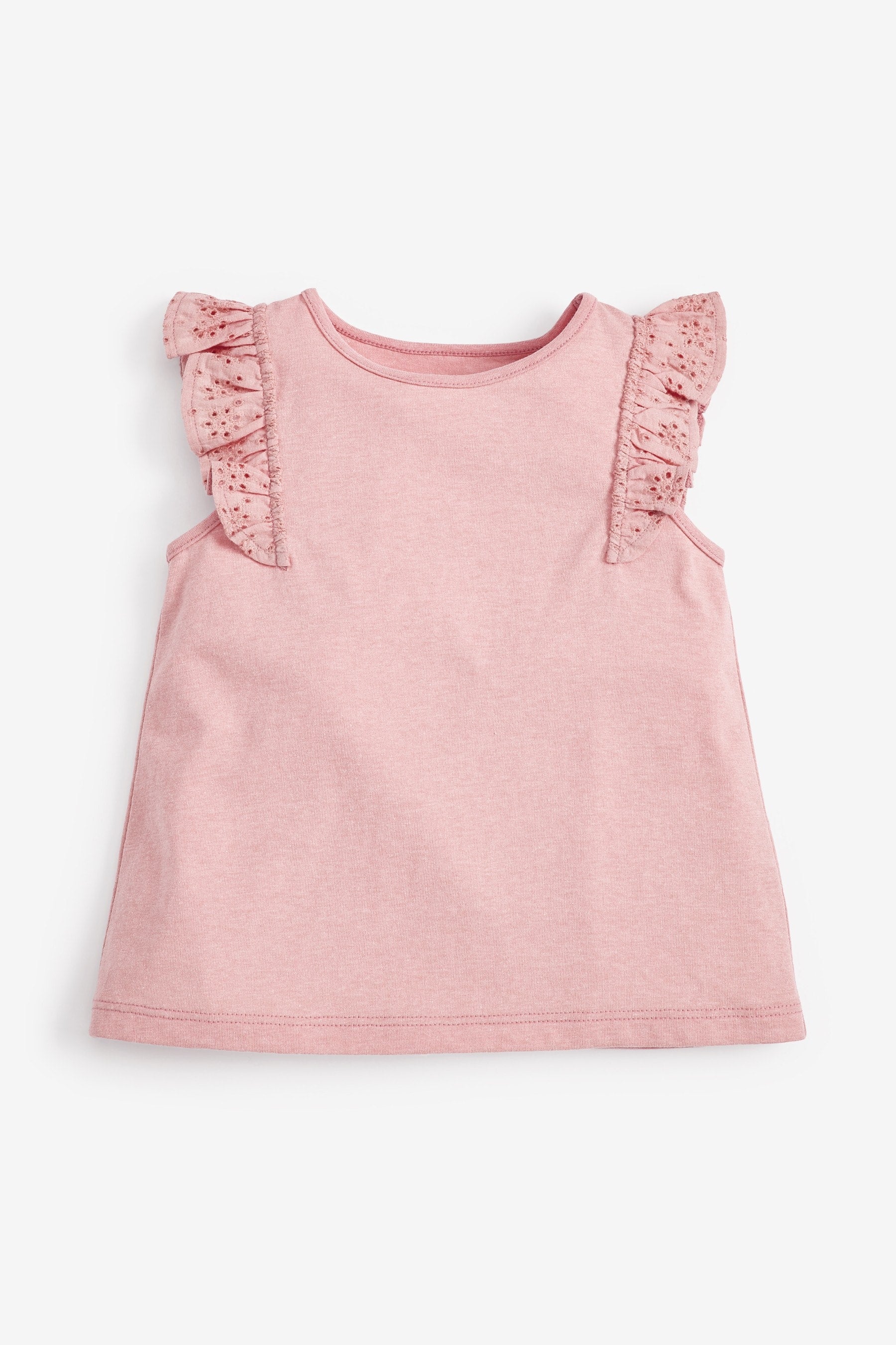 Pink Cotton Frill Vest (3mths-8yrs)