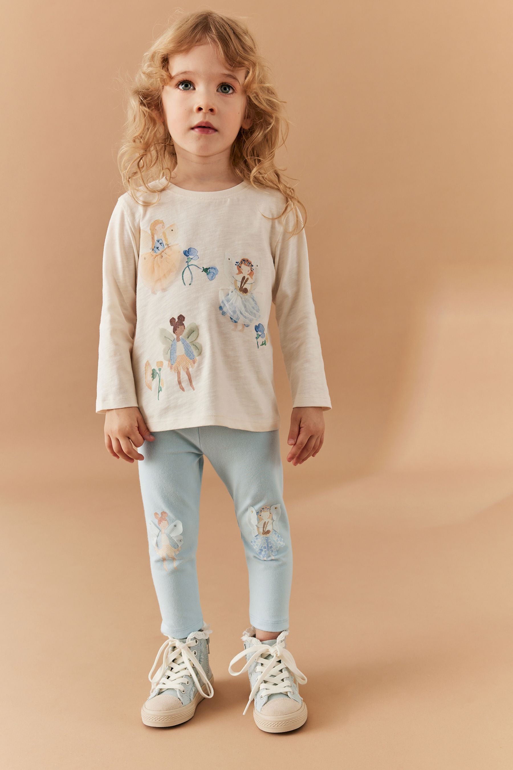 Ecru Cream Pretty Fairy Long Sleeve Character T-Shirt (3mths-7yrs)