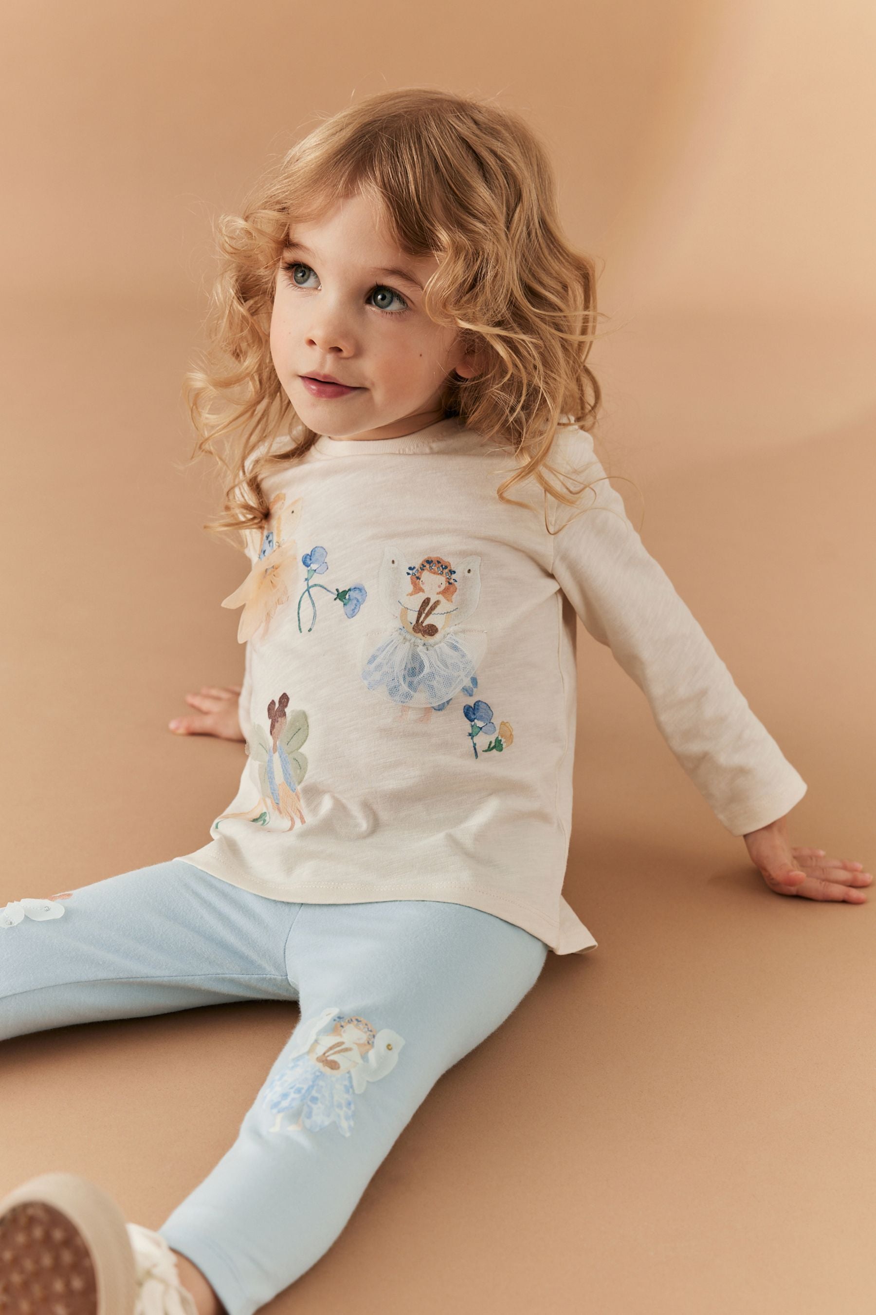 Ecru Cream Pretty Fairy Long Sleeve Character T-Shirt (3mths-7yrs)