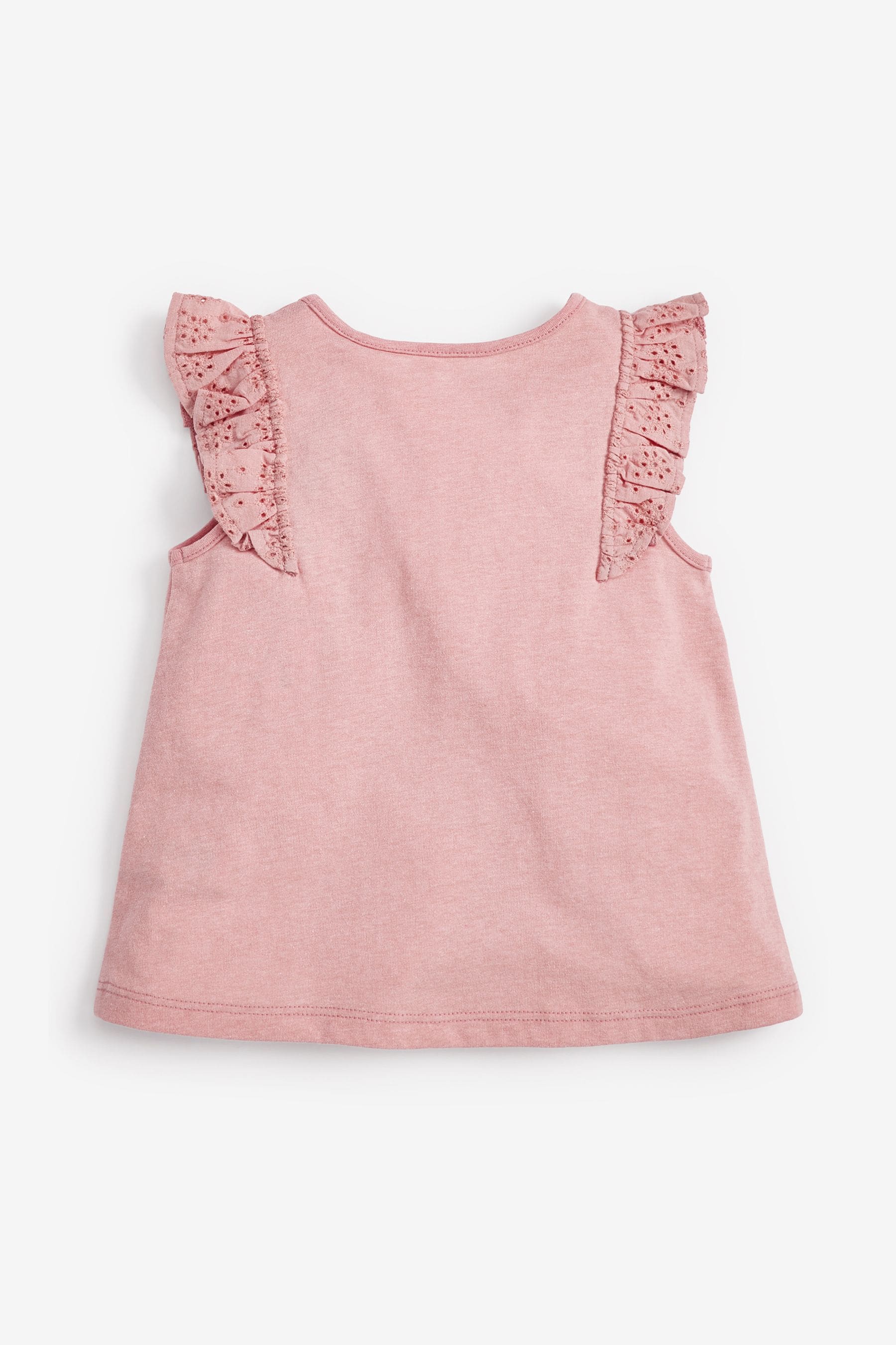 Pink Cotton Frill Vest (3mths-8yrs)