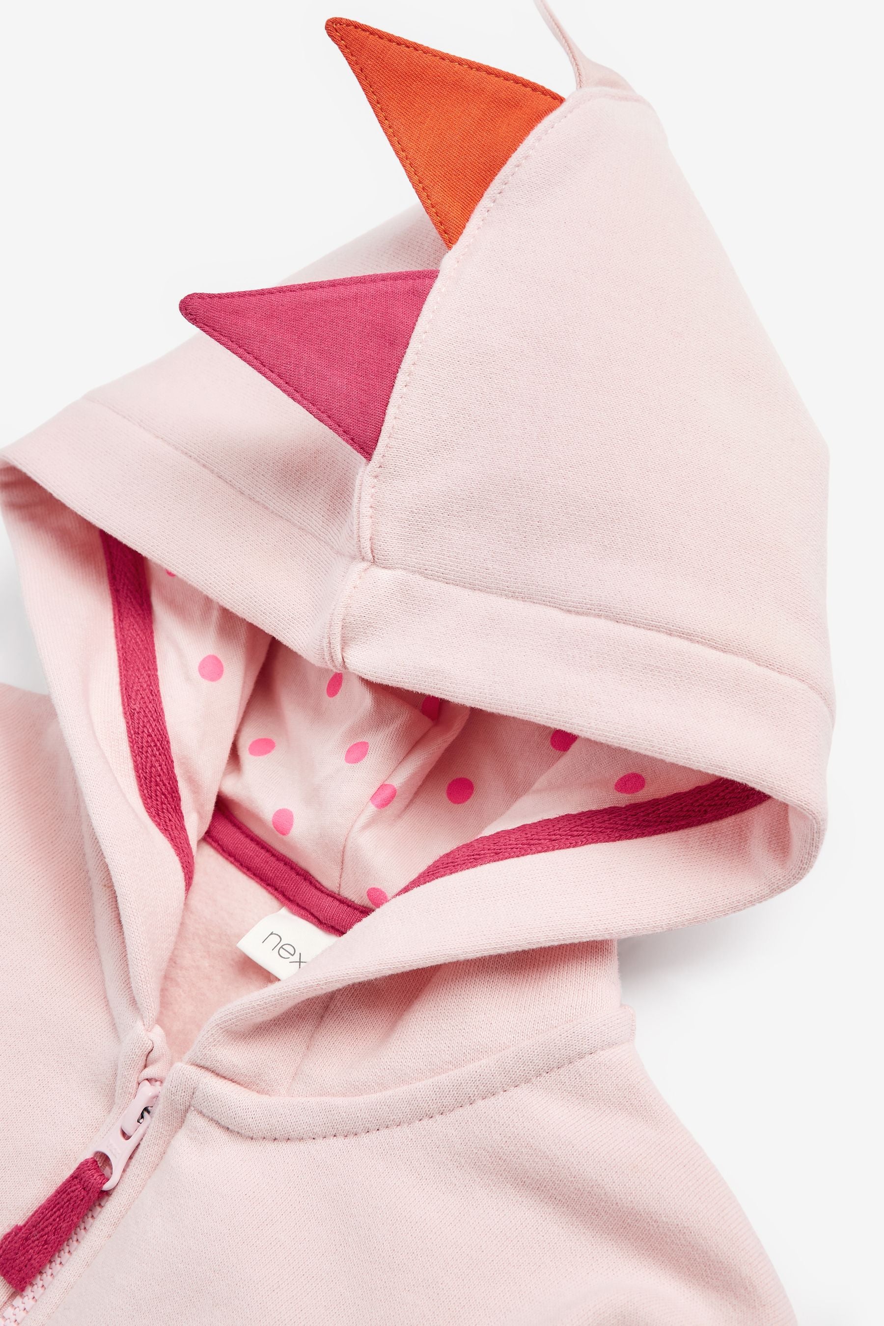 Pink Dinosaur Character Jersey Zip Through Hoodie (3mths-7yrs)