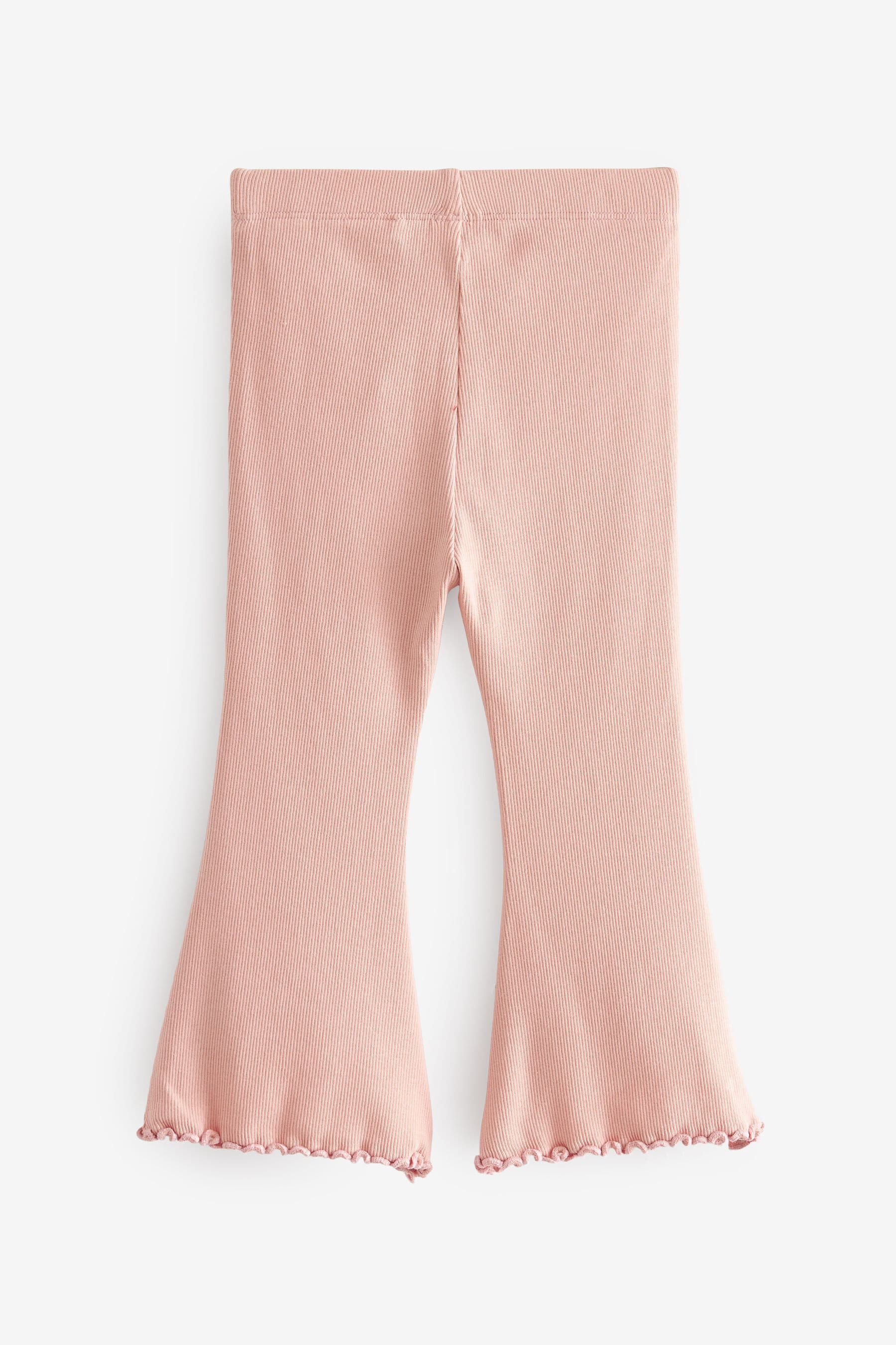 Pale Pink Rib Flare Leggings (3mths-7yrs)