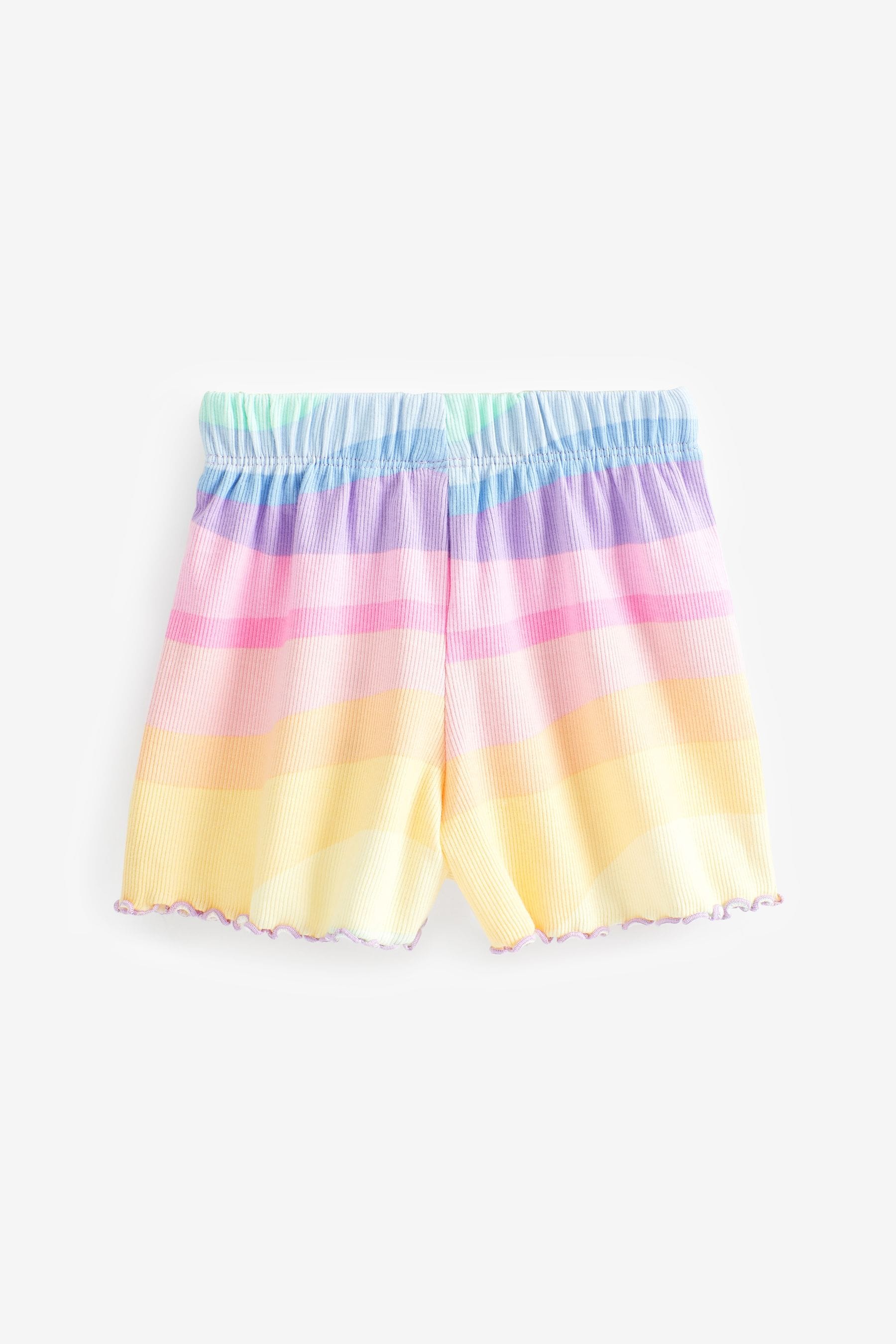 Lilac Purple Rainbow Pretty Rib Shorts 3 Pack (3mths-7yrs)