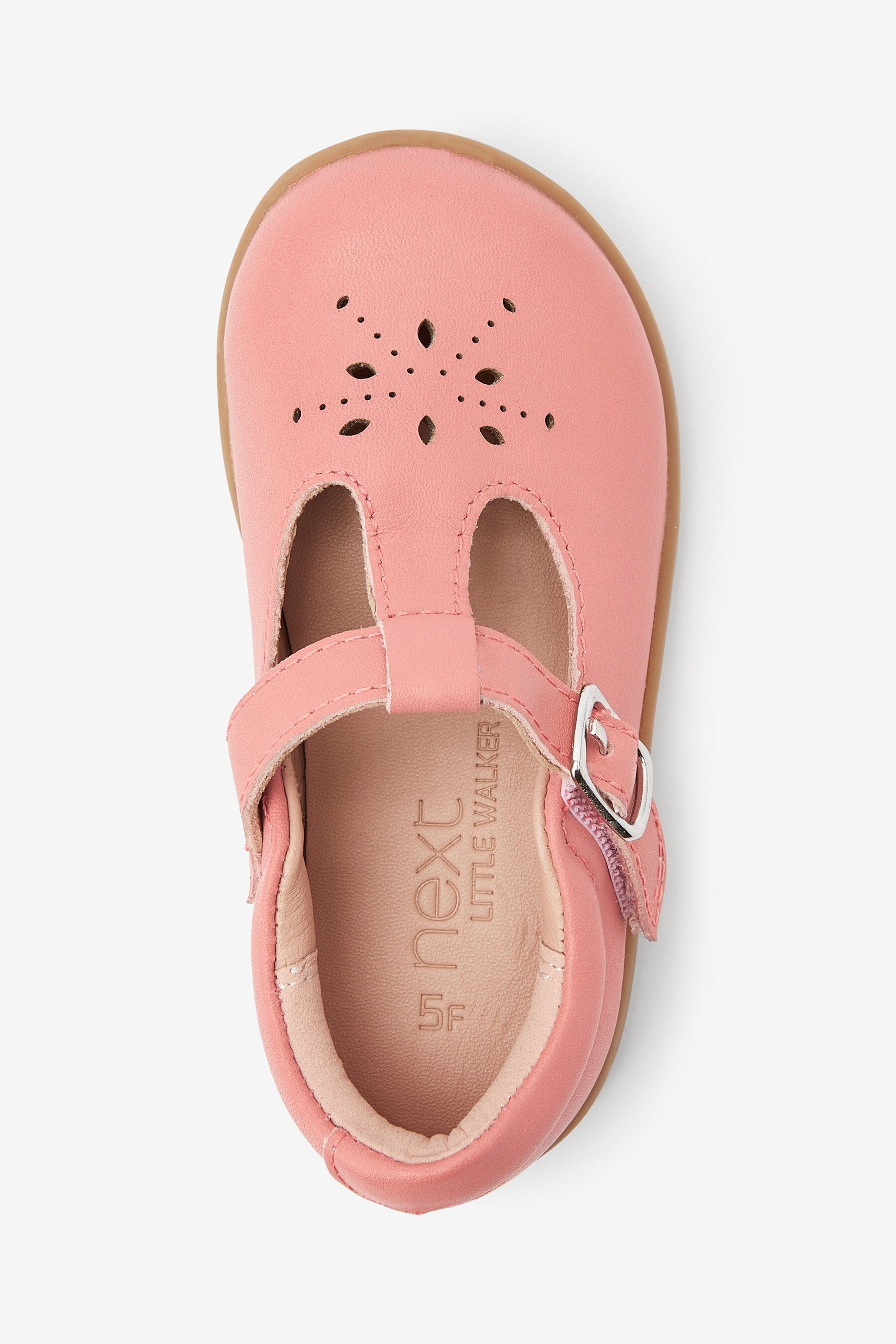 Pink Leather First Walker T-Bar Shoes