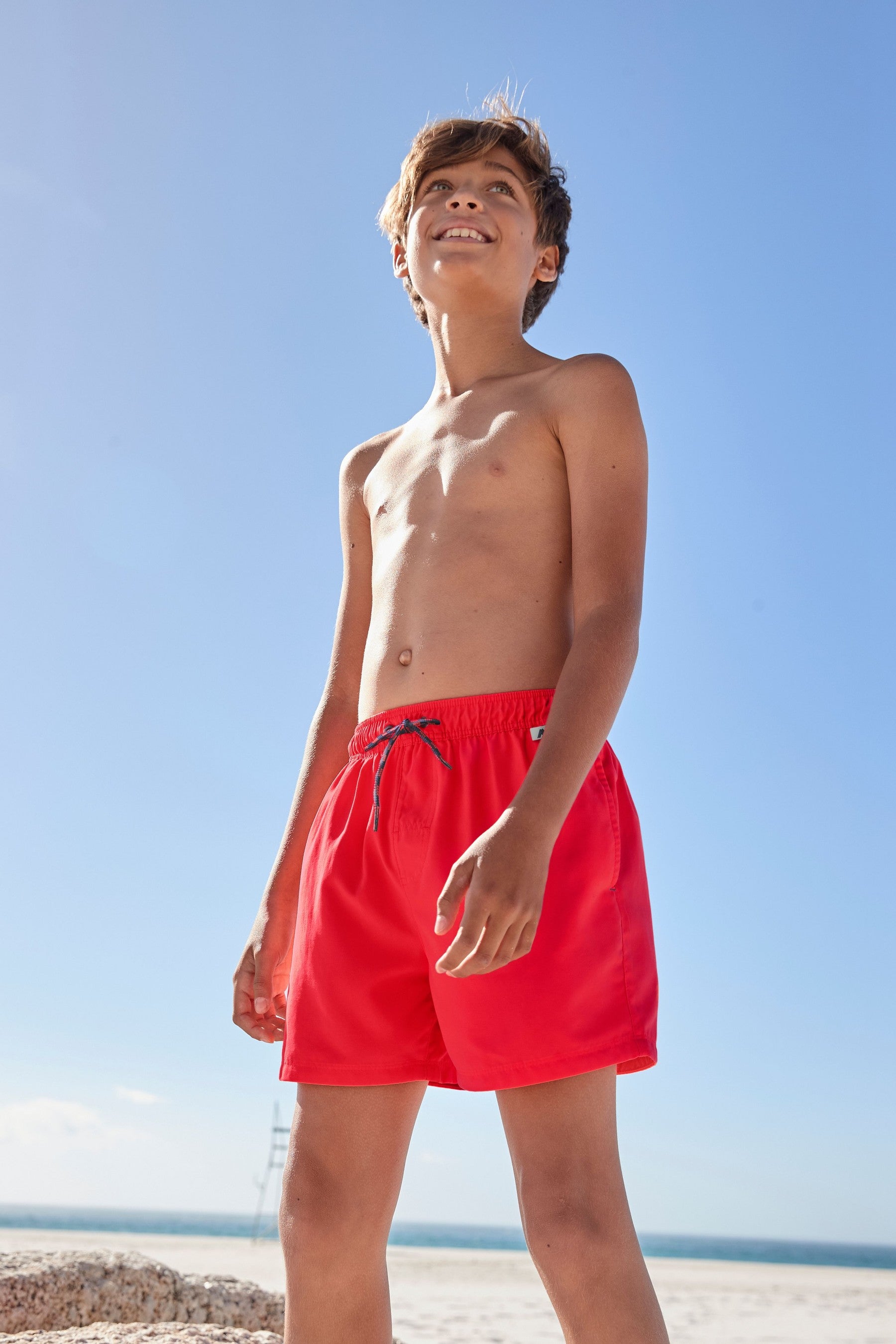 Red Regular Length Swim Shorts (1.5-16yrs)