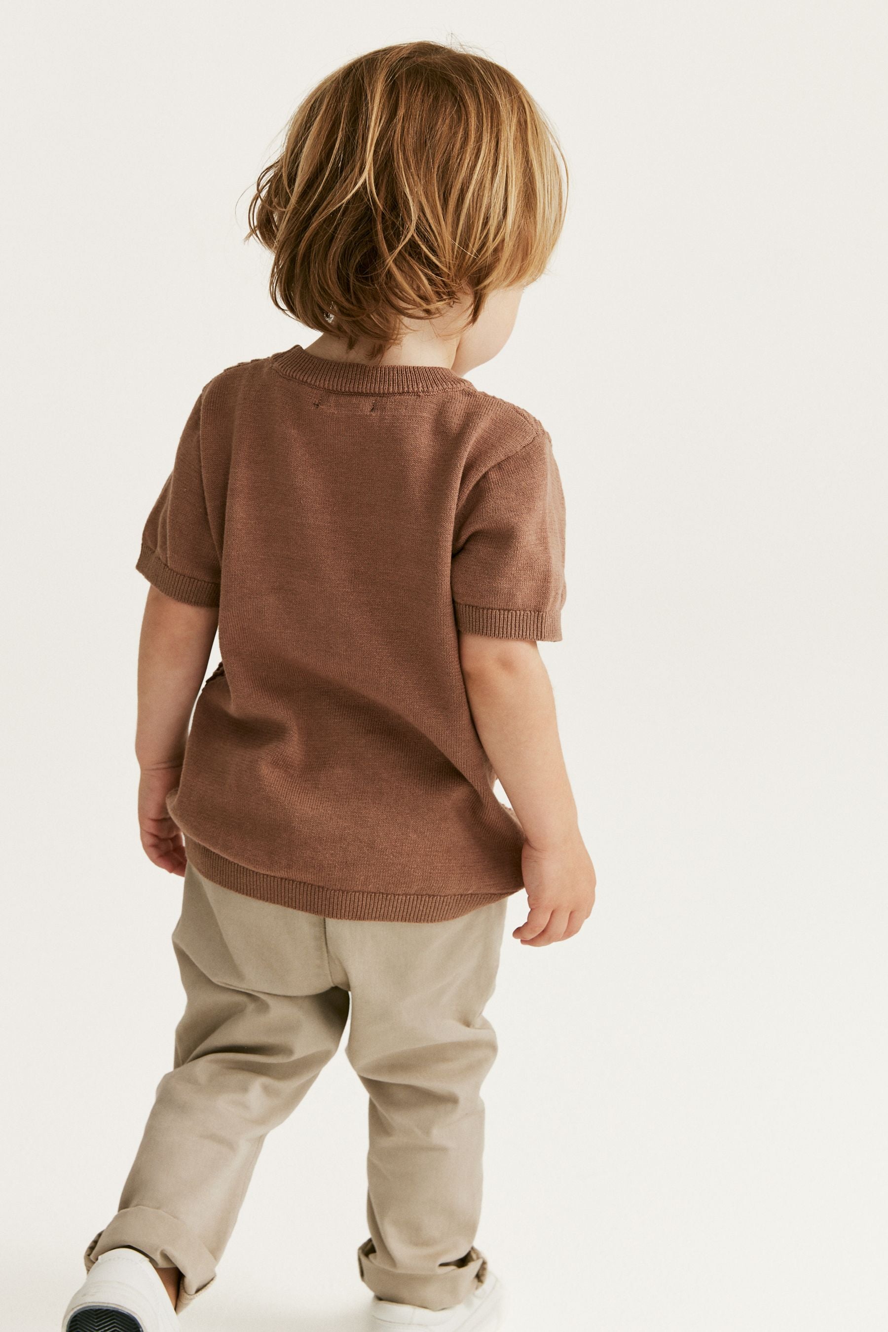 Tan Textured Knitted T-Shirt (3mths-7yrs)