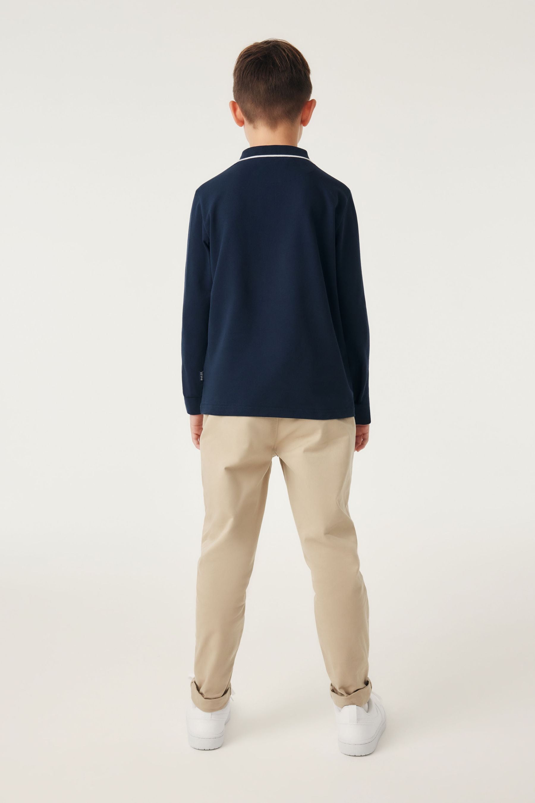 Navy Baker by Ted Baker Long Sleeve Polo Shirt