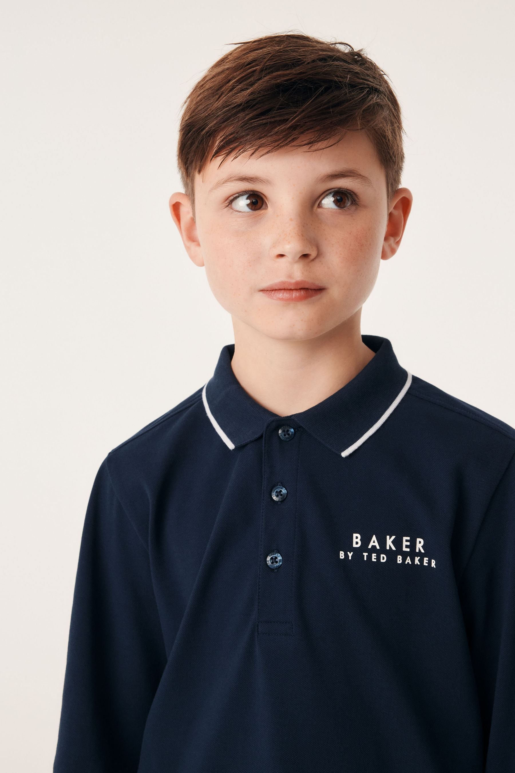 Navy Baker by Ted Baker Long Sleeve Polo Shirt