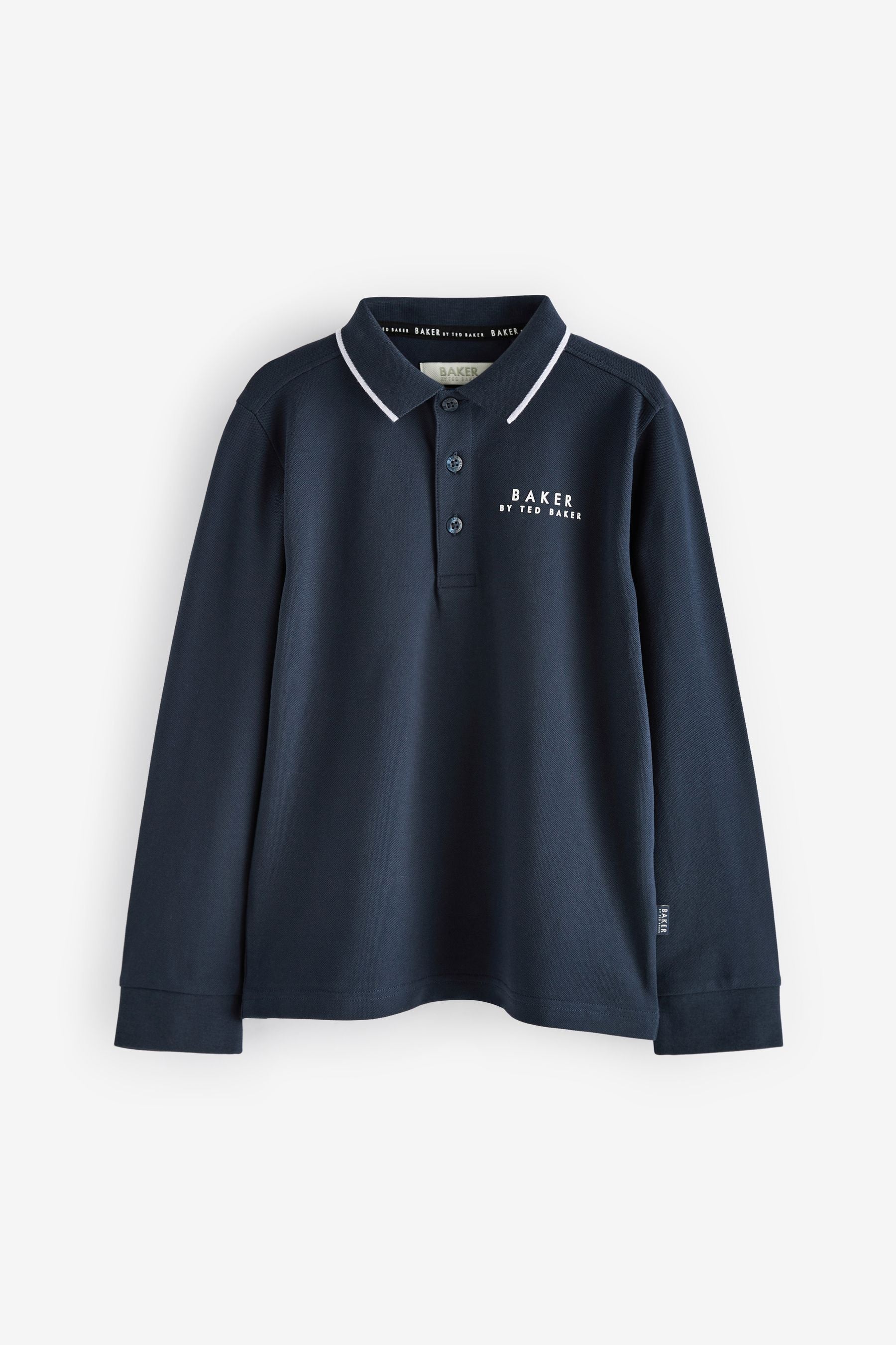 Navy Baker by Ted Baker Long Sleeve Polo Shirt