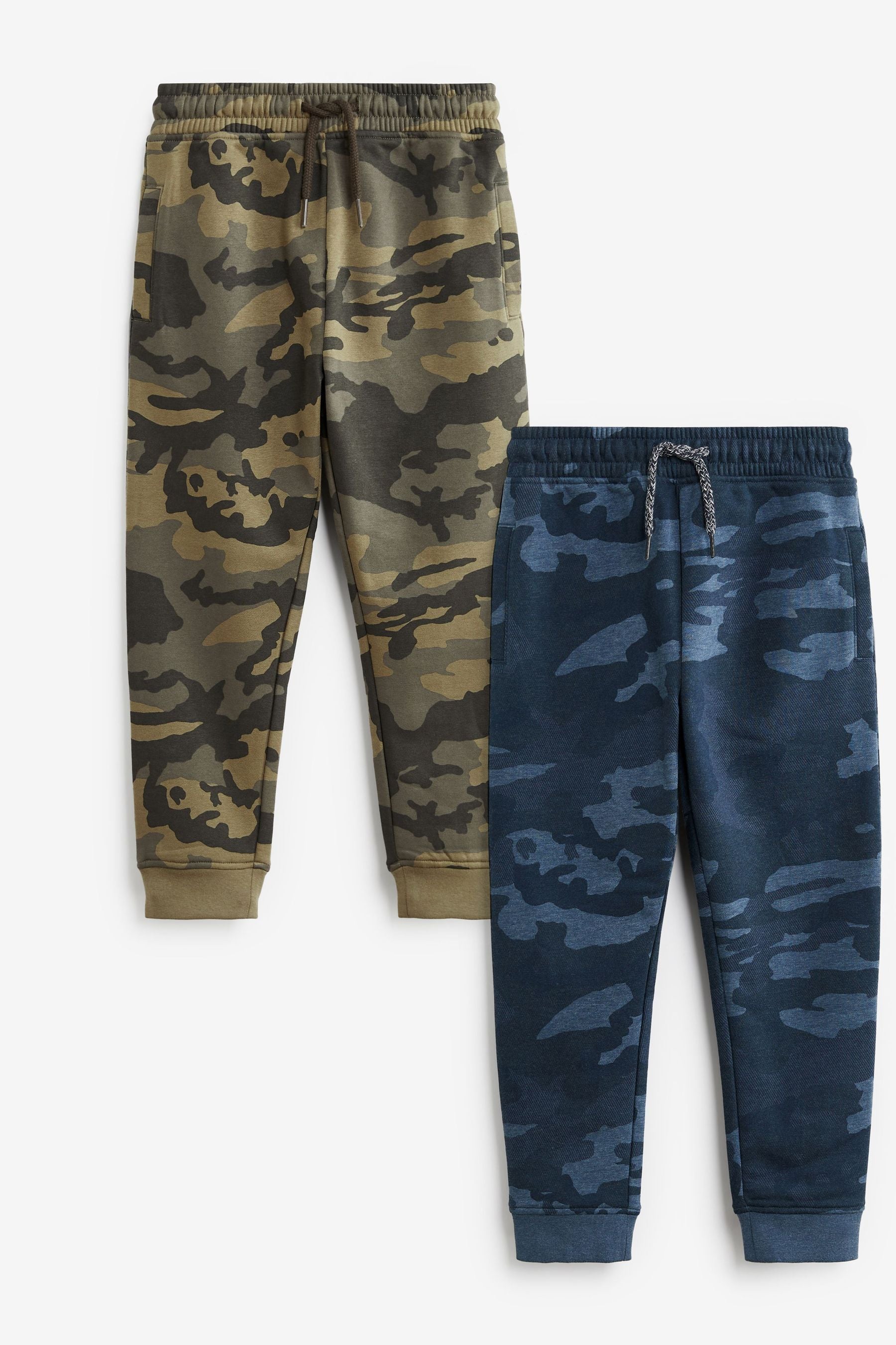 Navy Blue/Khaki Green Camo 2 Pack Skinny Joggers (3-16yrs)