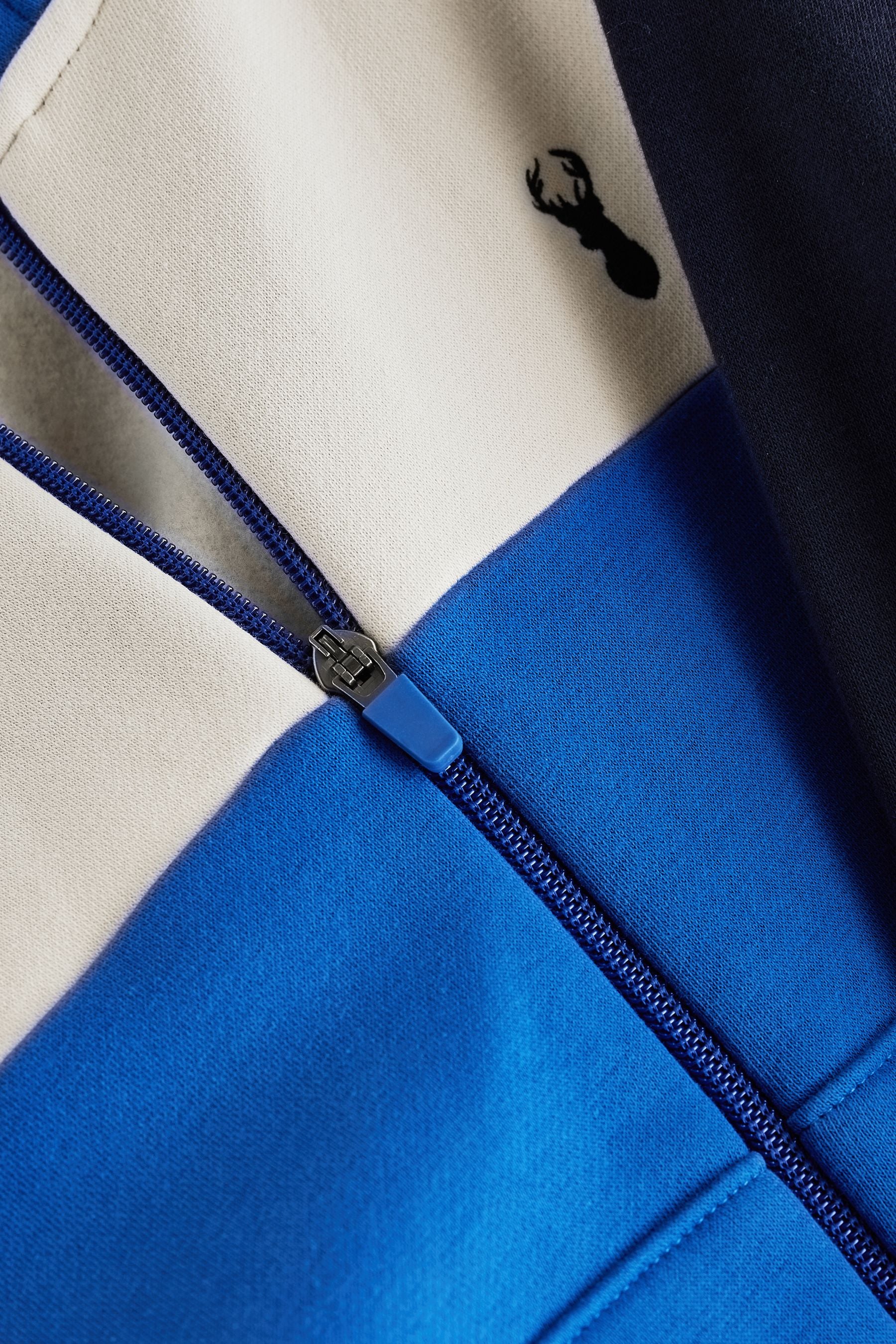 Cobalt Blue/White Colourblock Zip Through Hoodie (3-16yrs)