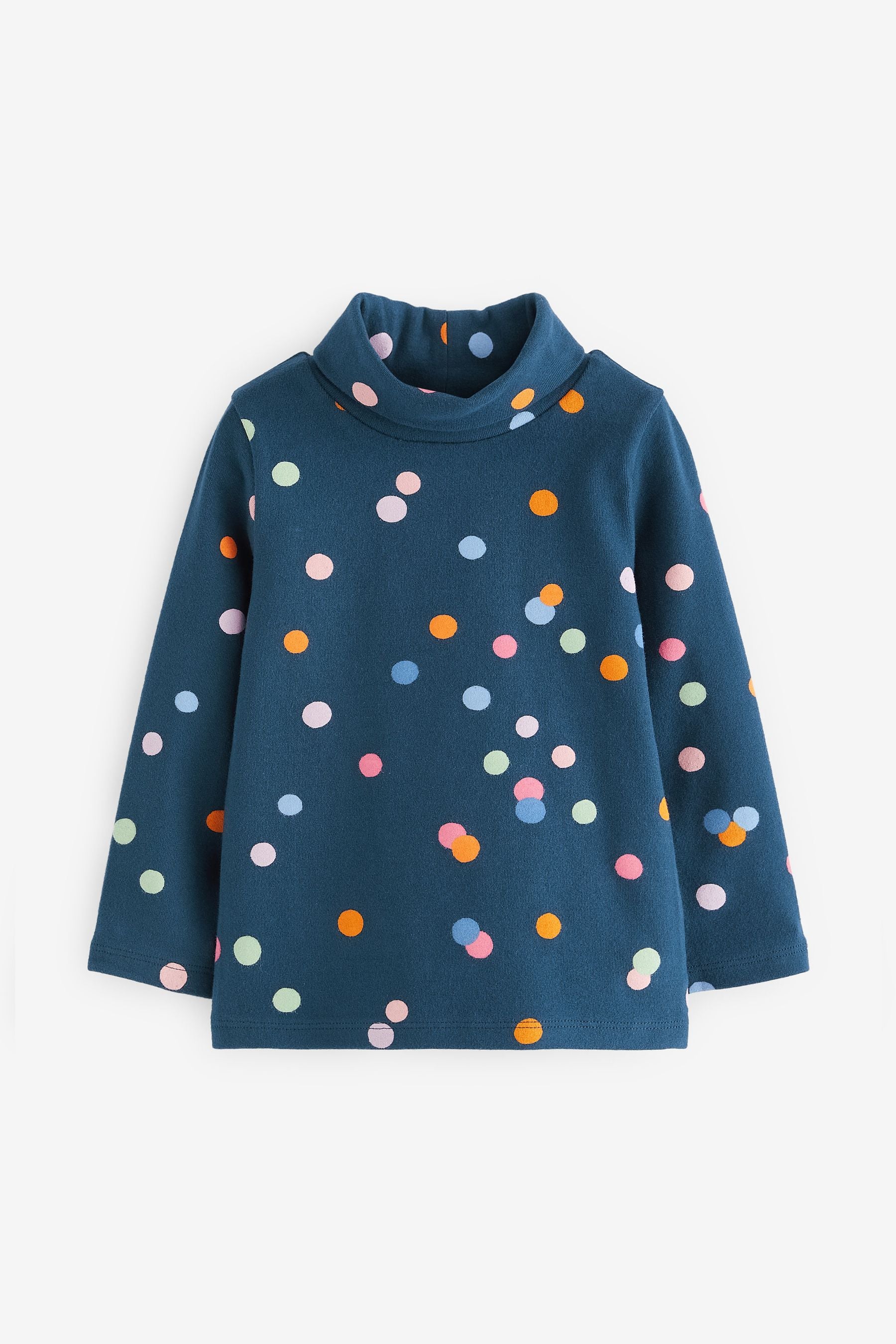 Navy Blue Roll Neck Top (3mths-7yrs)