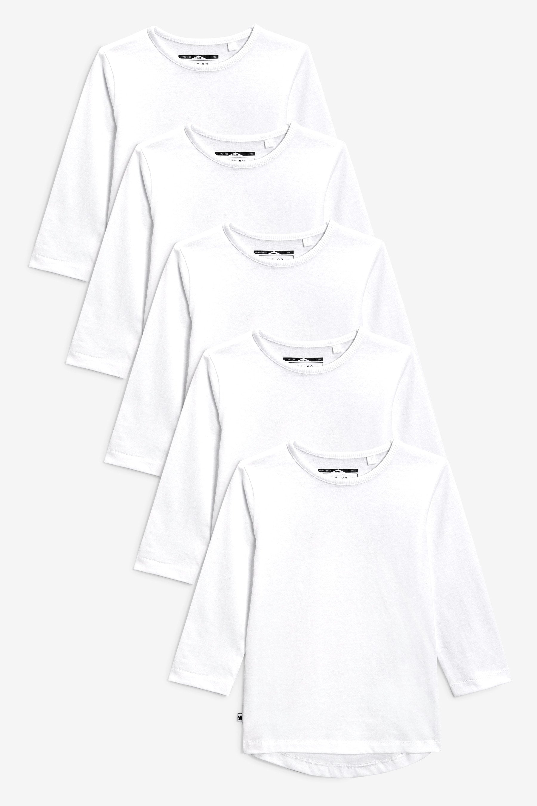 White Long Sleeve T-Shirts (3mths-7yrs)