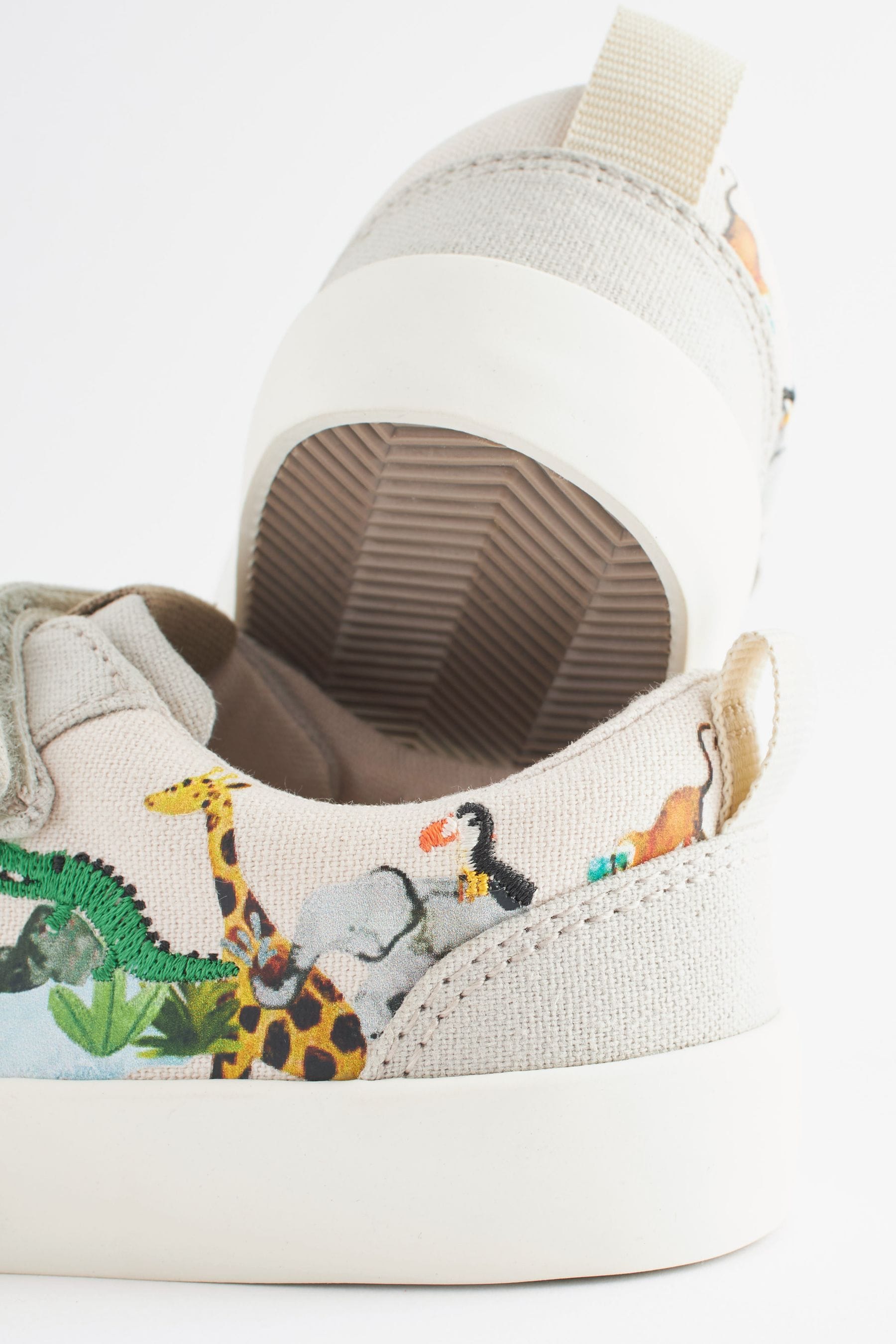 Neutral Safari Animal Two Strap Touch Fastening Shoes