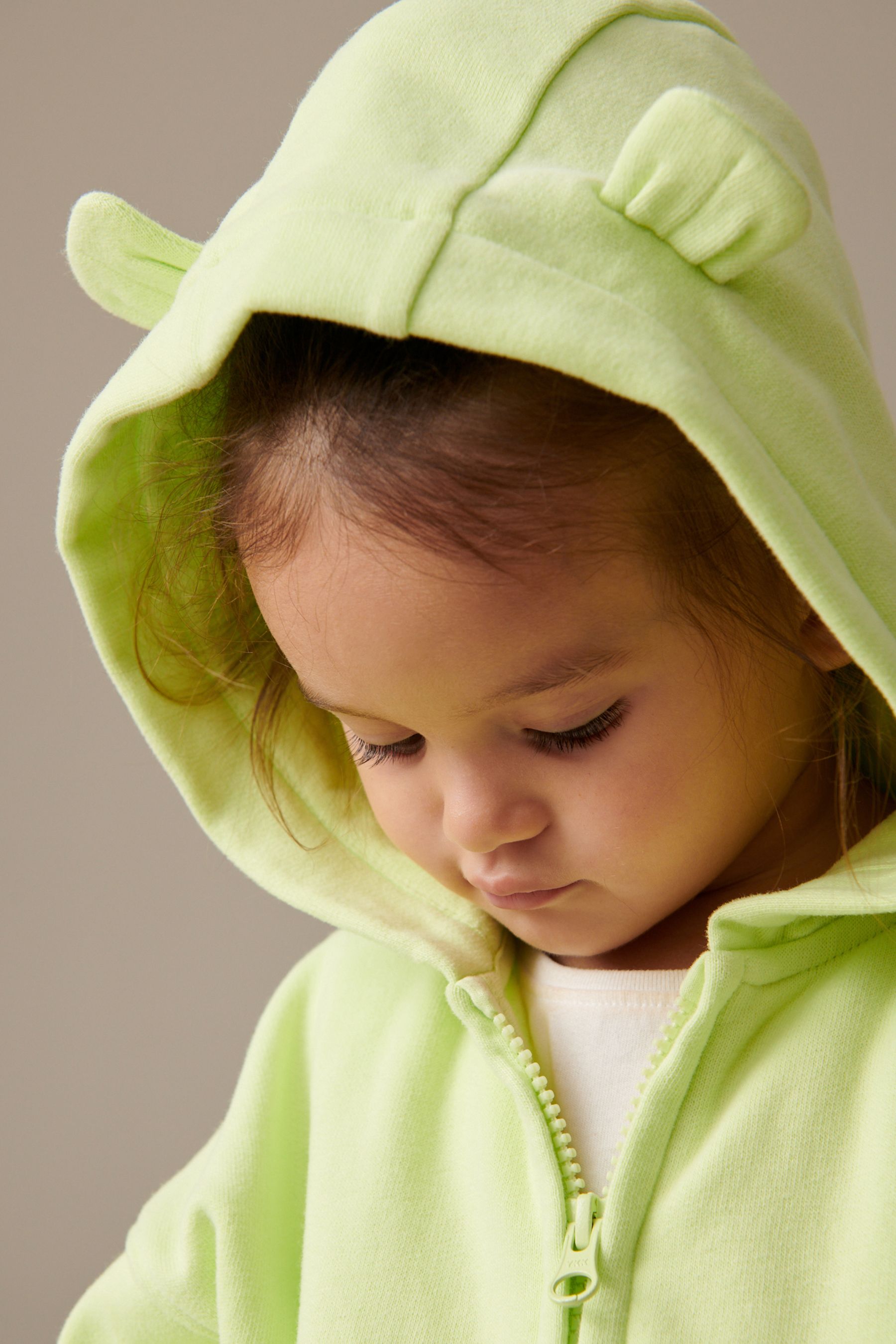 Lime Green Zip Through Hoodie (3mths-7yrs)