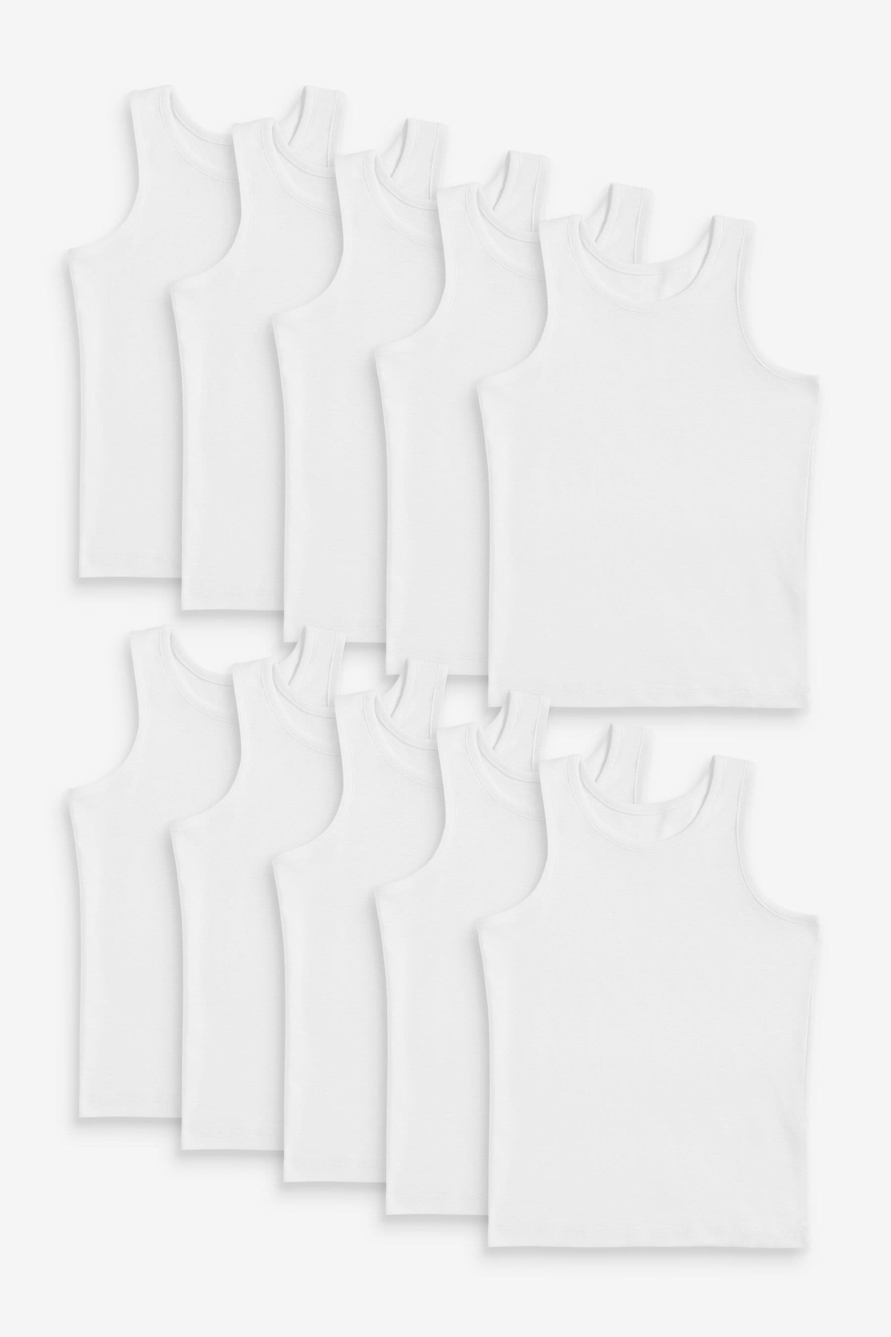 White Vests 10 Pack (1.5-16yrs)