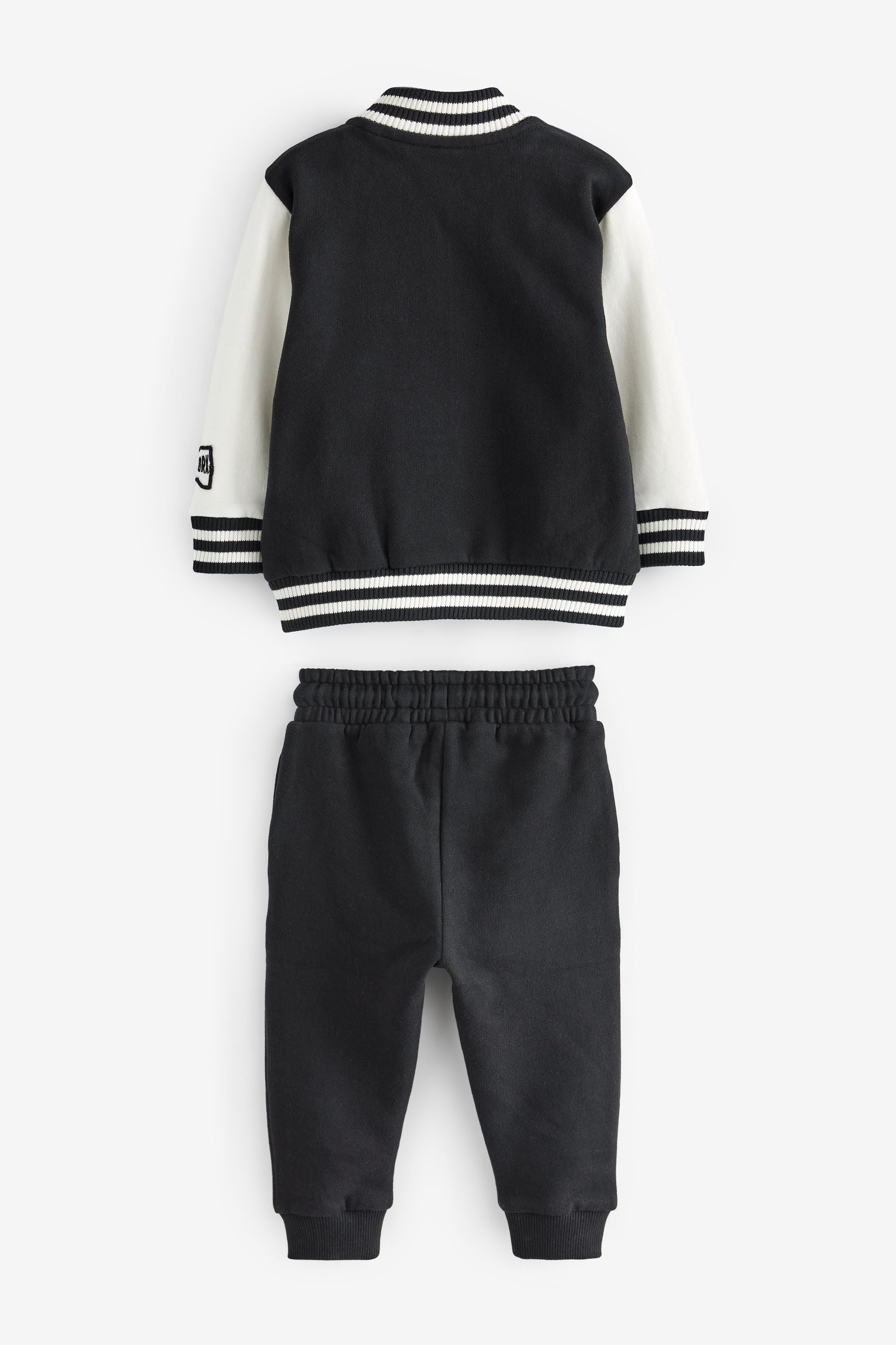 Black/White Letterman Jacket and Joggers Set (3mths-7yrs)