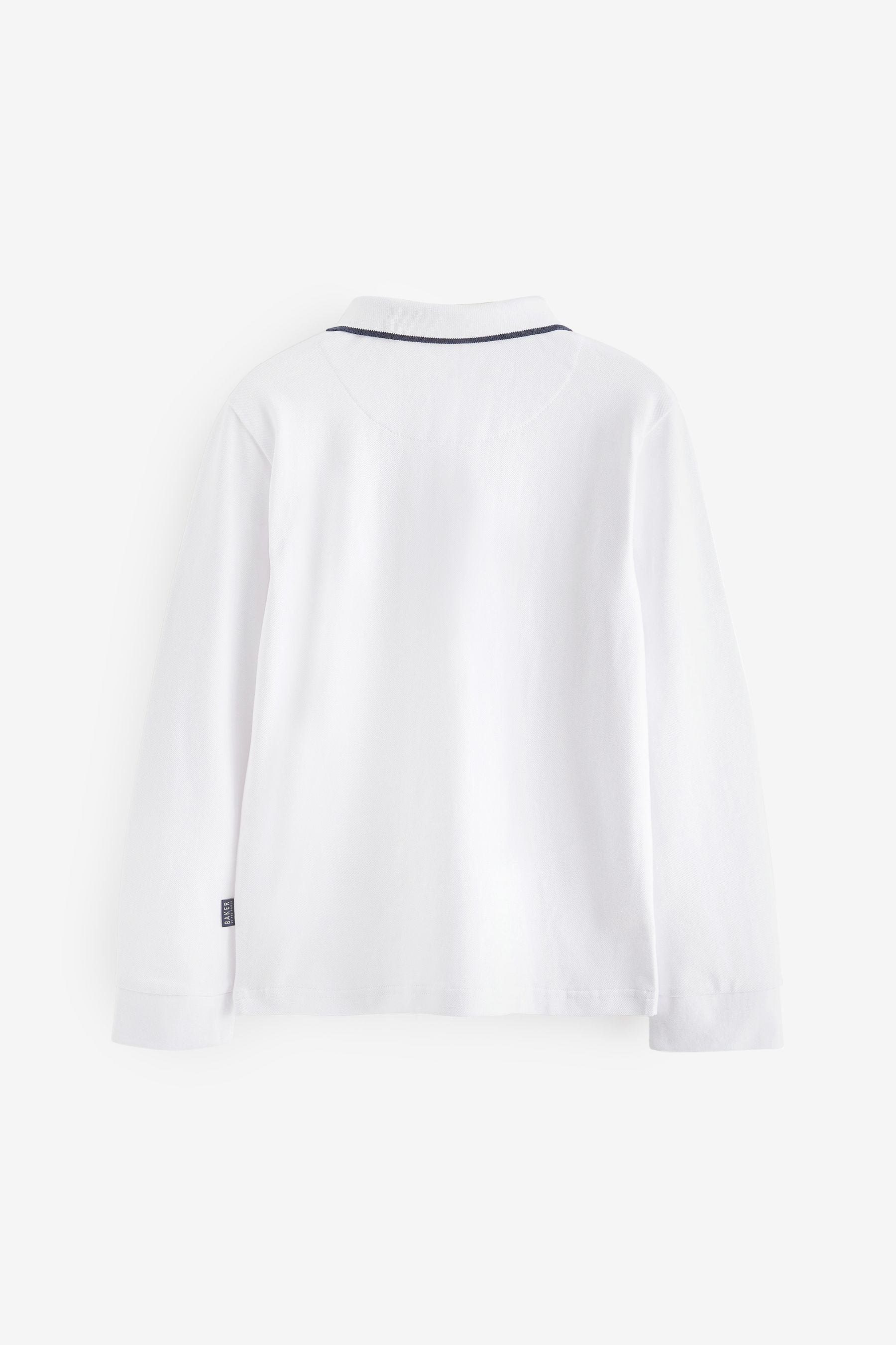 White Baker by Ted Baker Long Sleeve Polo Shirt