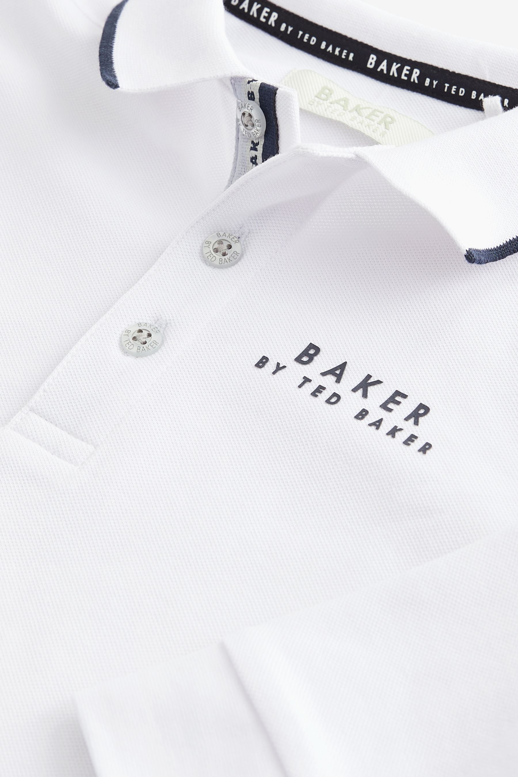 White Baker by Ted Baker Long Sleeve Polo Shirt