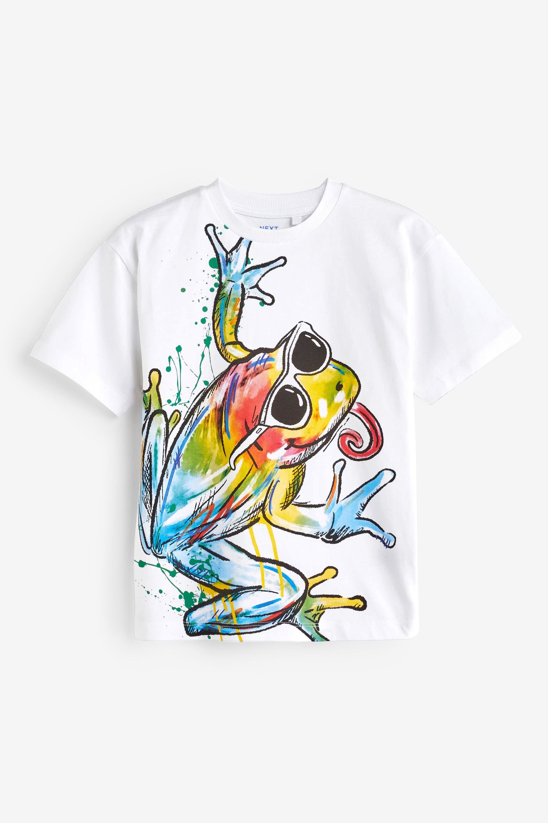 White Rainbow Dino Sketchy Short Sleeve T-Shirt (3-14yrs)