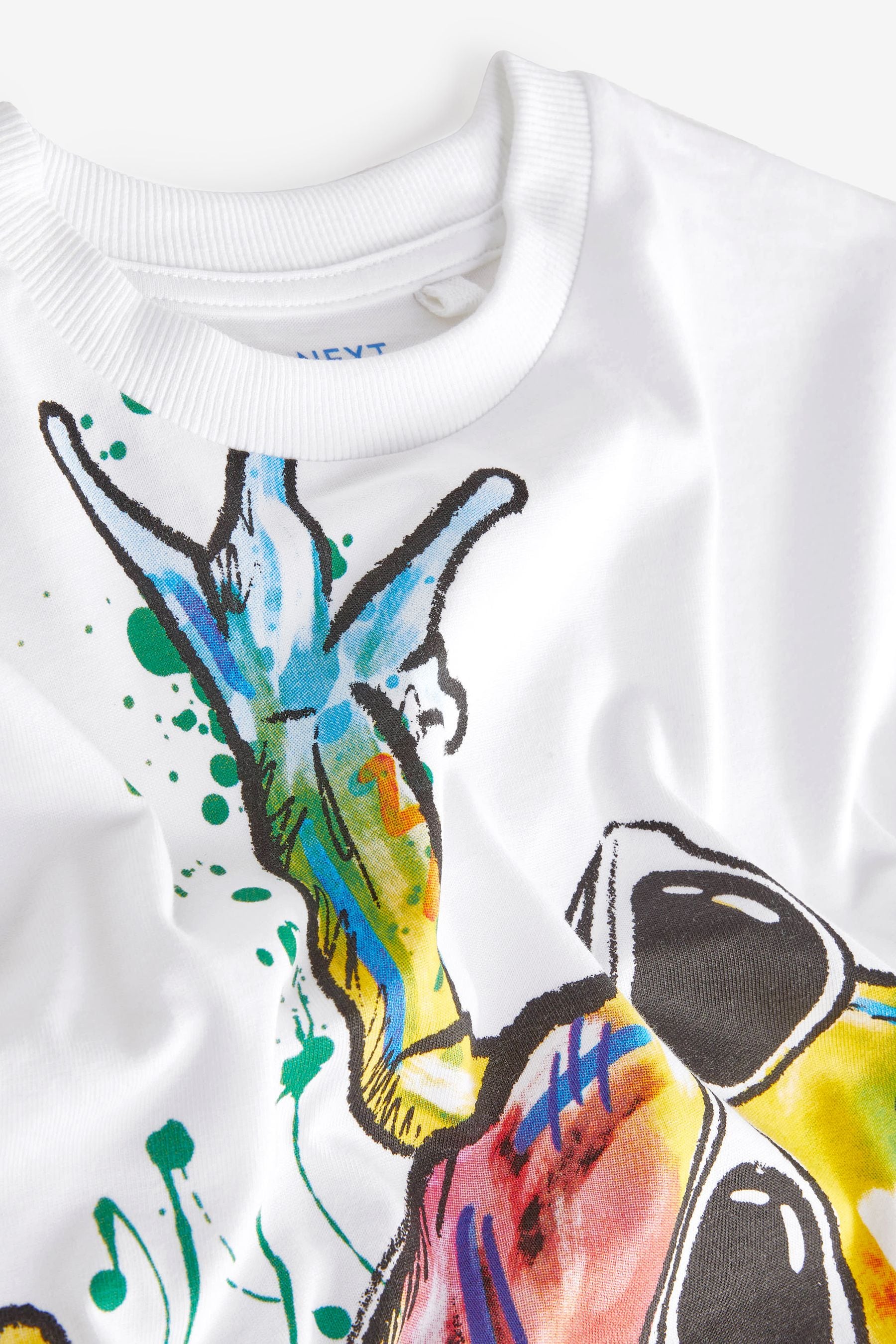 White Rainbow Dino Sketchy Short Sleeve T-Shirt (3-14yrs)