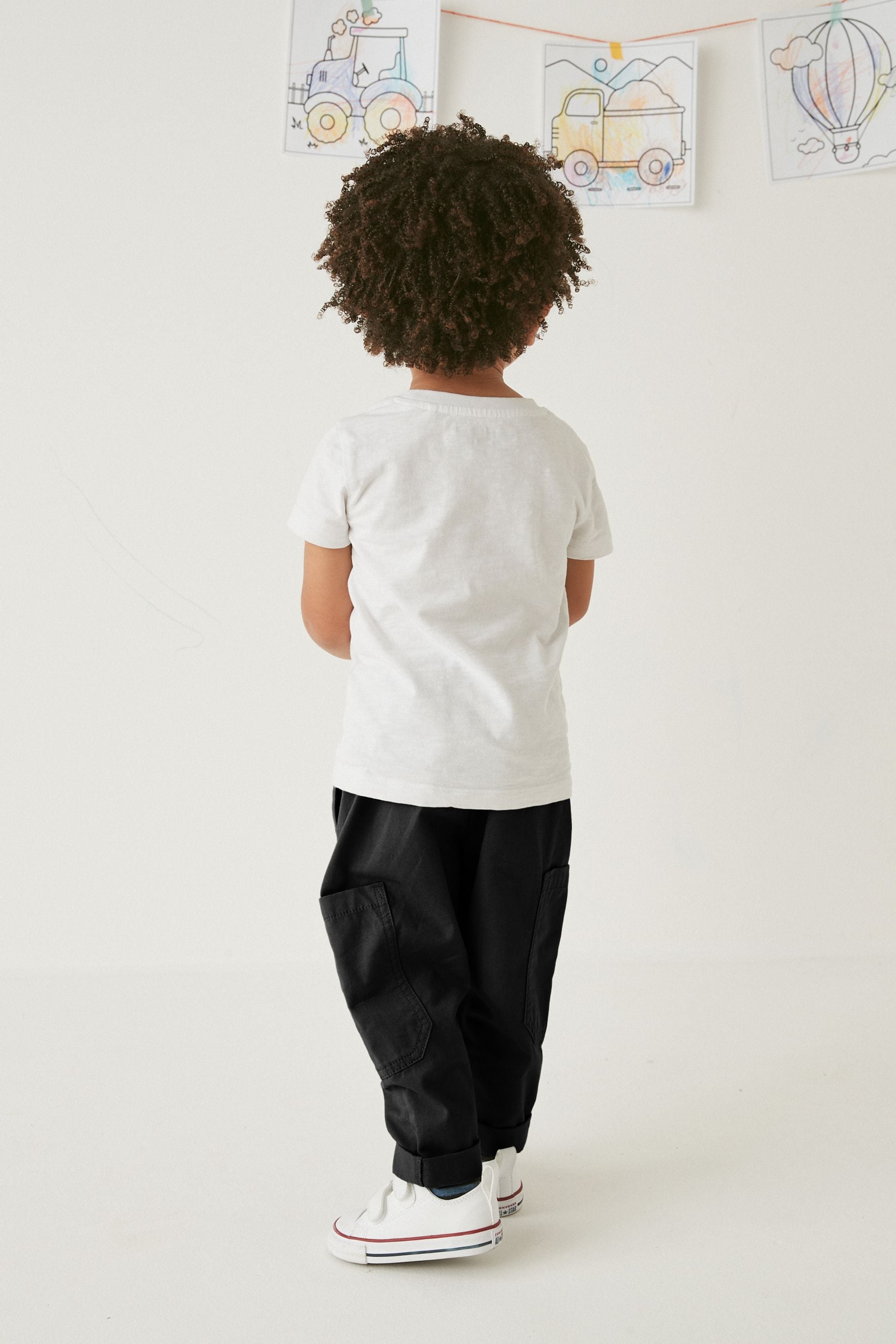 Black Side Pocket Pull-On Trousers (3mths-7yrs)