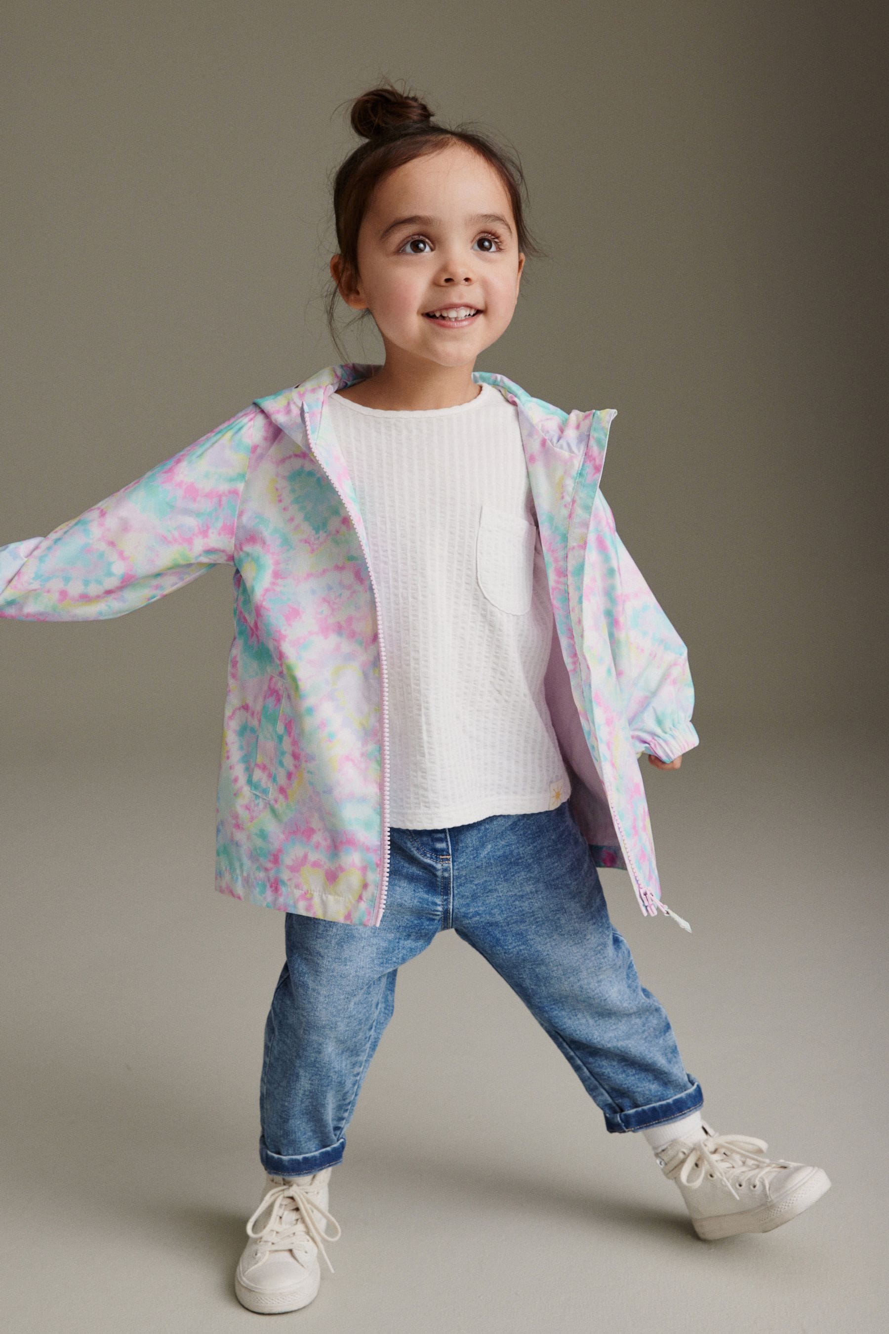 Pastel Heart Shower Resistant Printed Cagoule (3mths-7yrs)