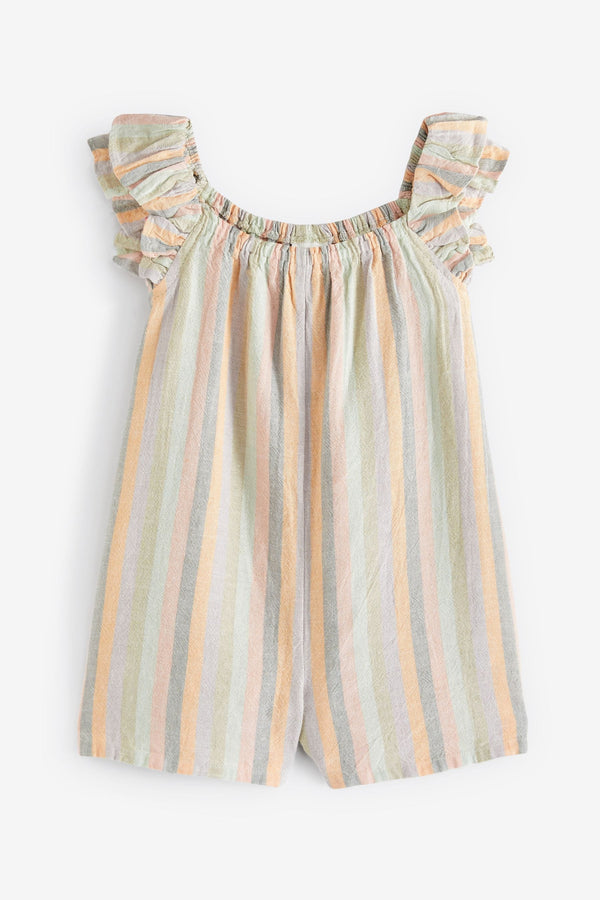 Pastel Rainbow Frill Sleeve Playsuit (3mths-7yrs)