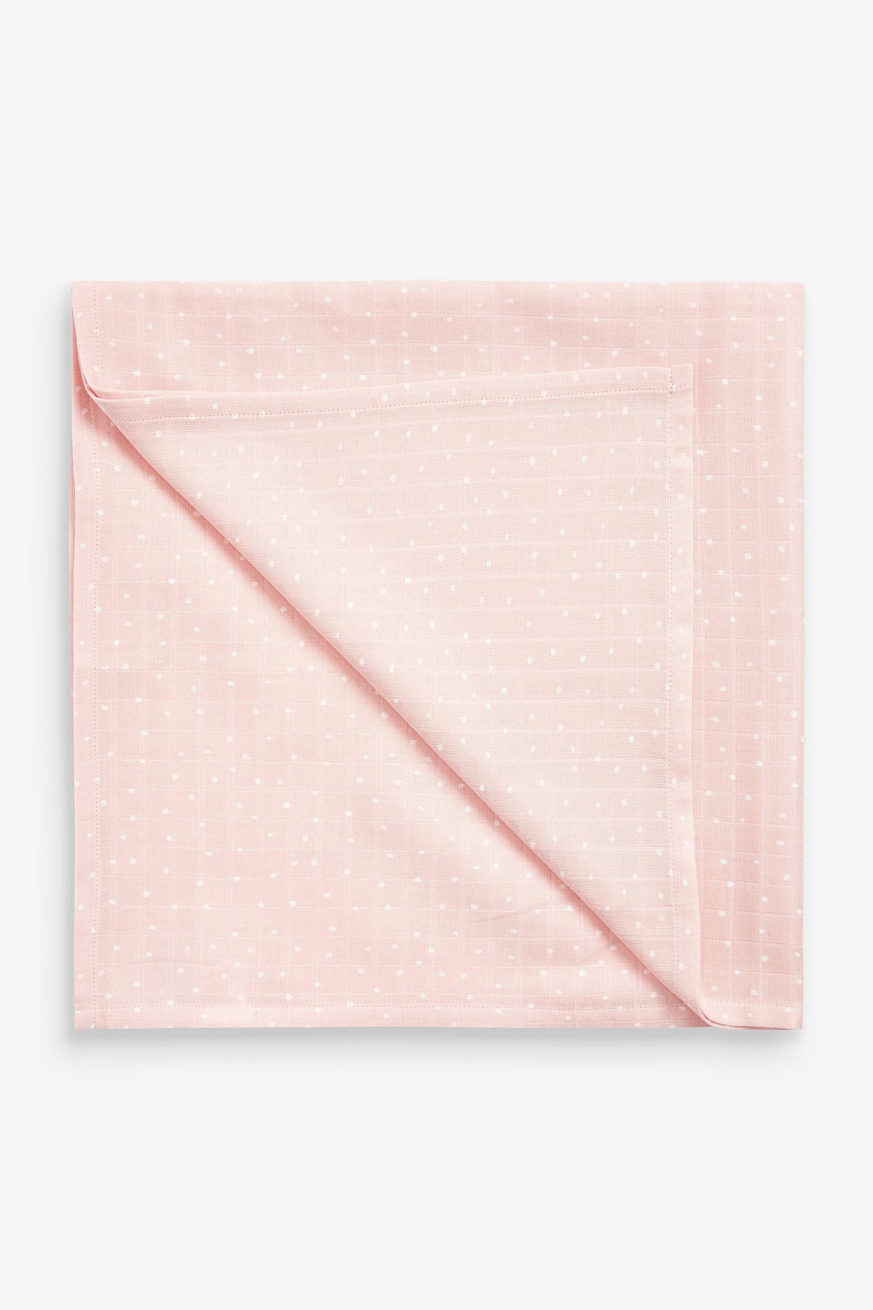 Pink Spot 4 Pack Baby Muslin Cloths