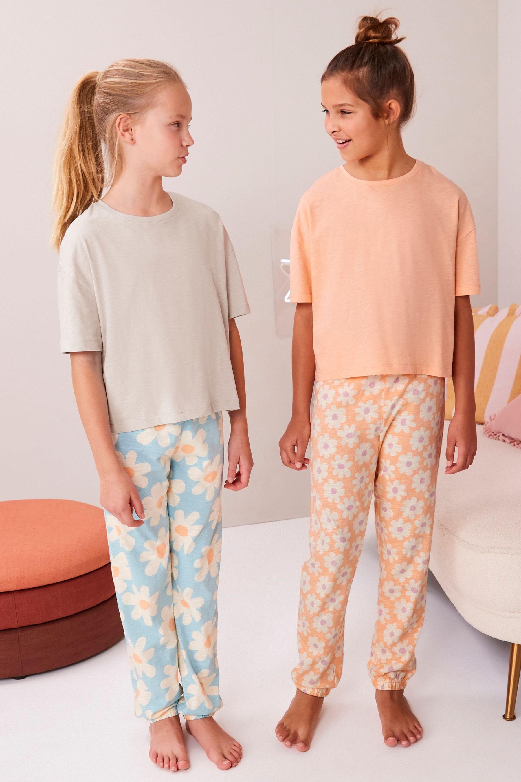 Fluro Orange/Blue Joggers Pyjamas 2 Pack (3-16yrs)