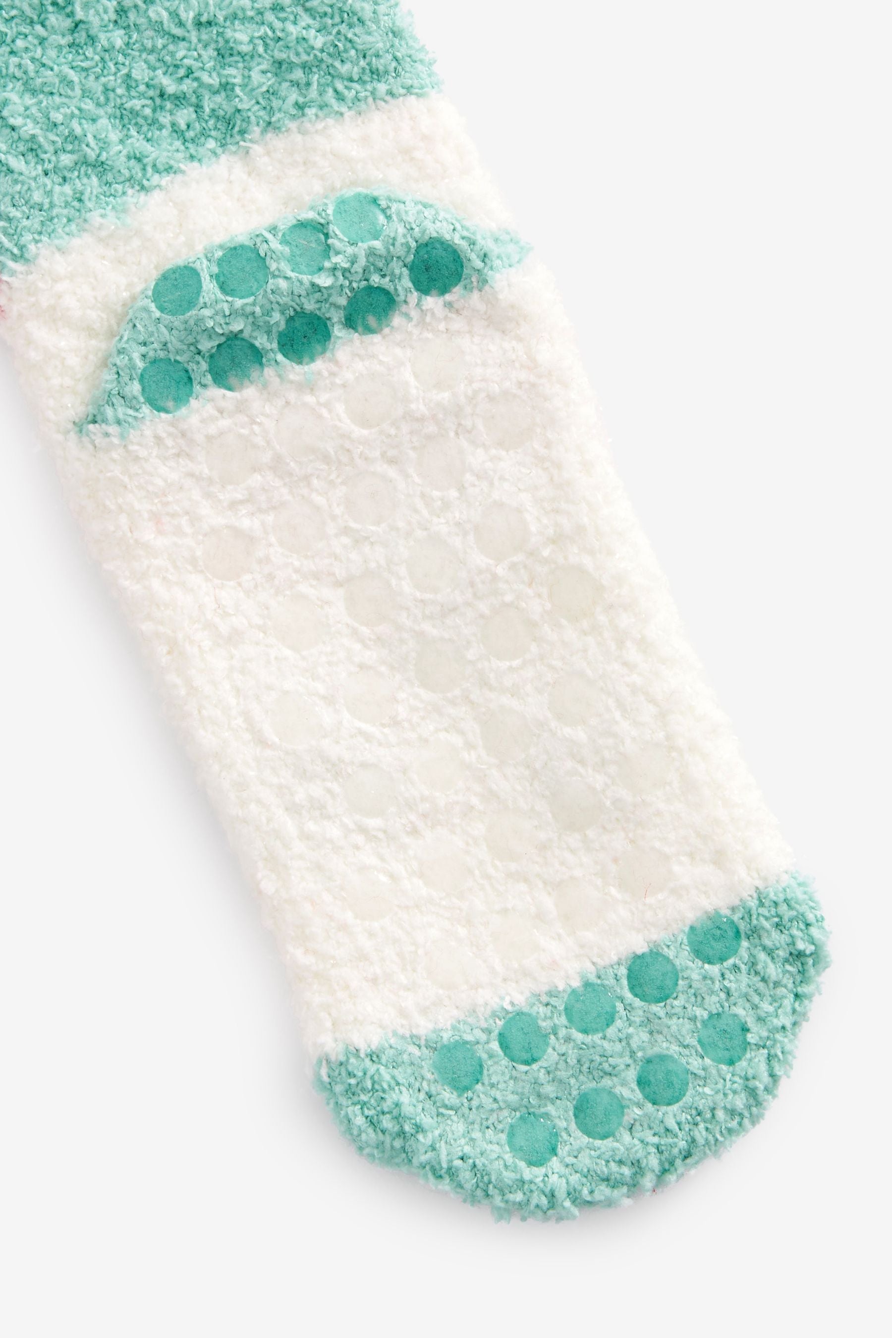 Green and White Snowman Cosy Slippers Socks