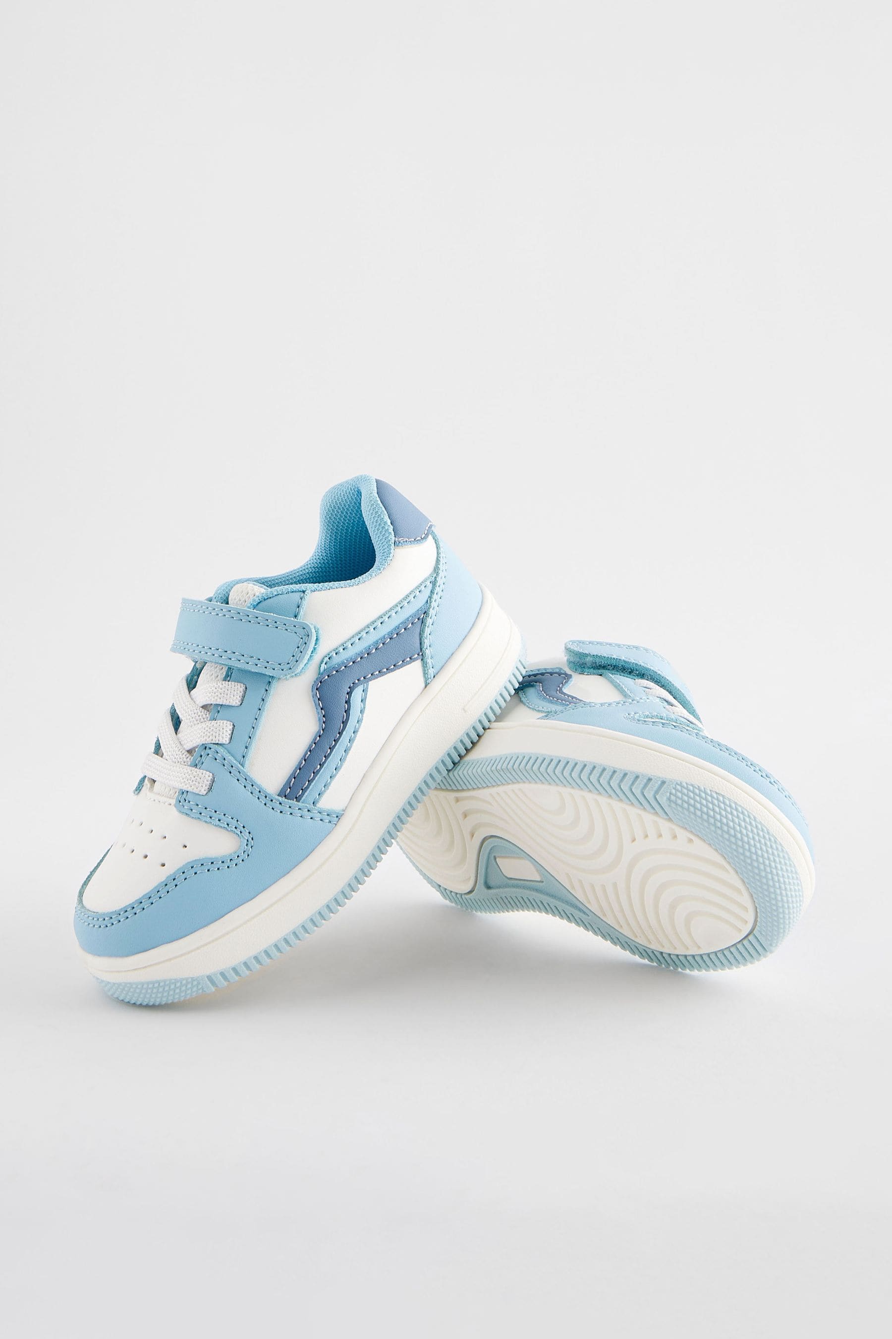 Blue Tones Touch Fastening Elastic Lace Trainers