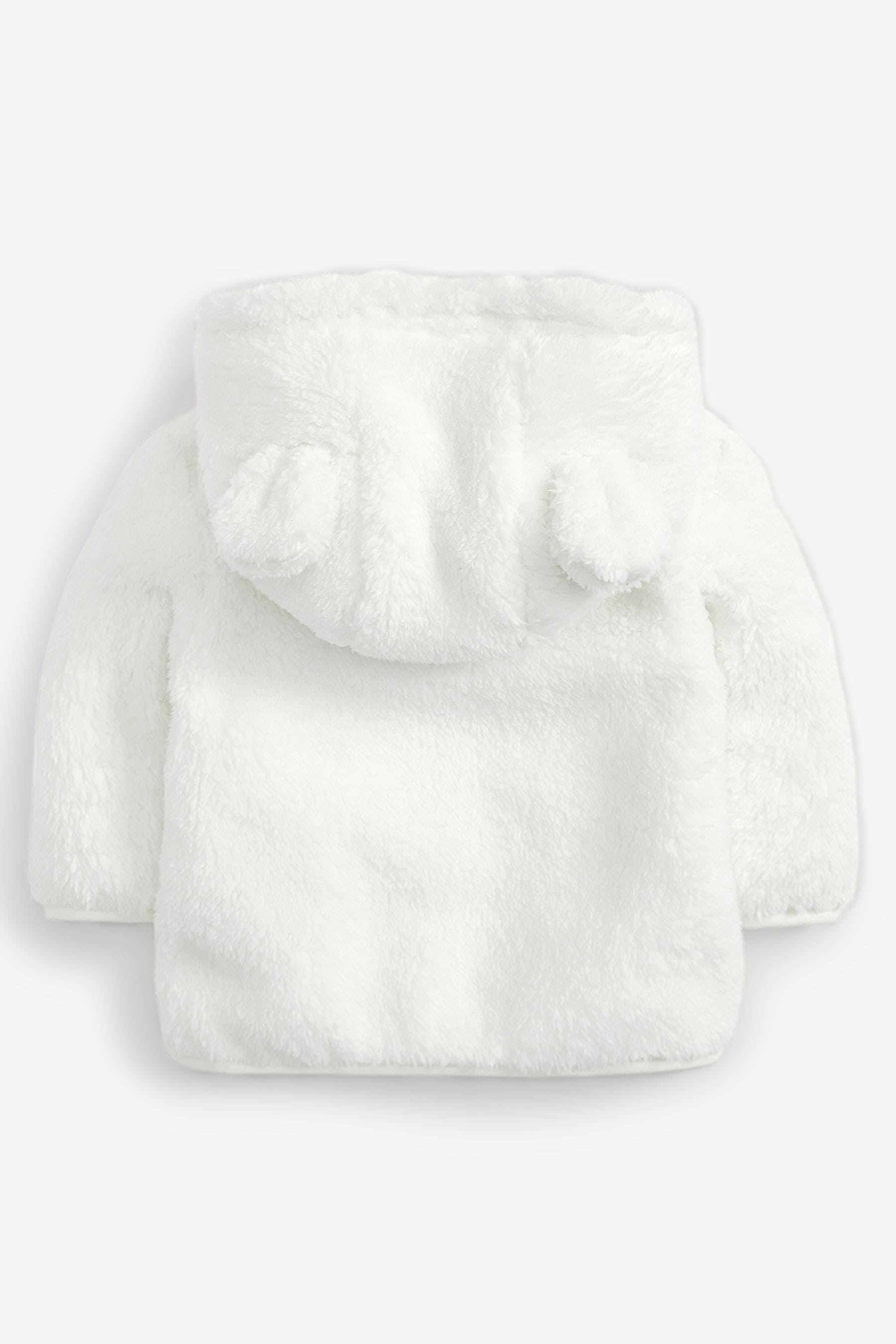 White Cosy Fleece Bear Baby Jacket