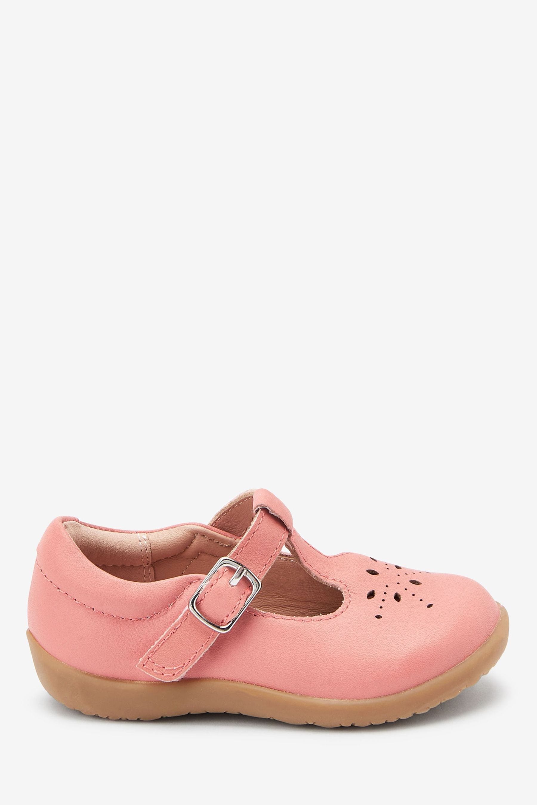 Pink Leather First Walker T-Bar Shoes