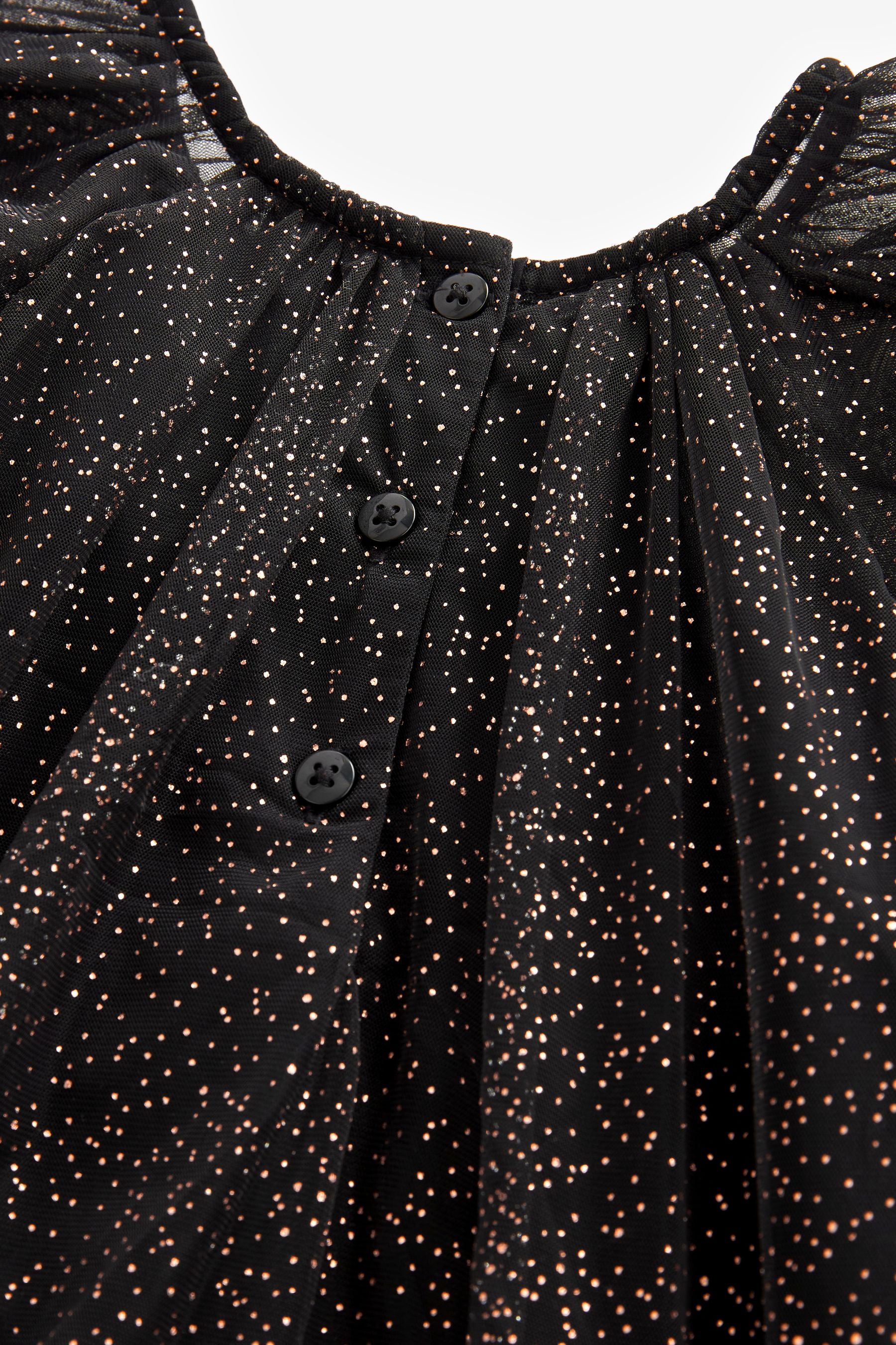 Black/Gold Sparkle Tulle Party Dress (3mths-10yrs)