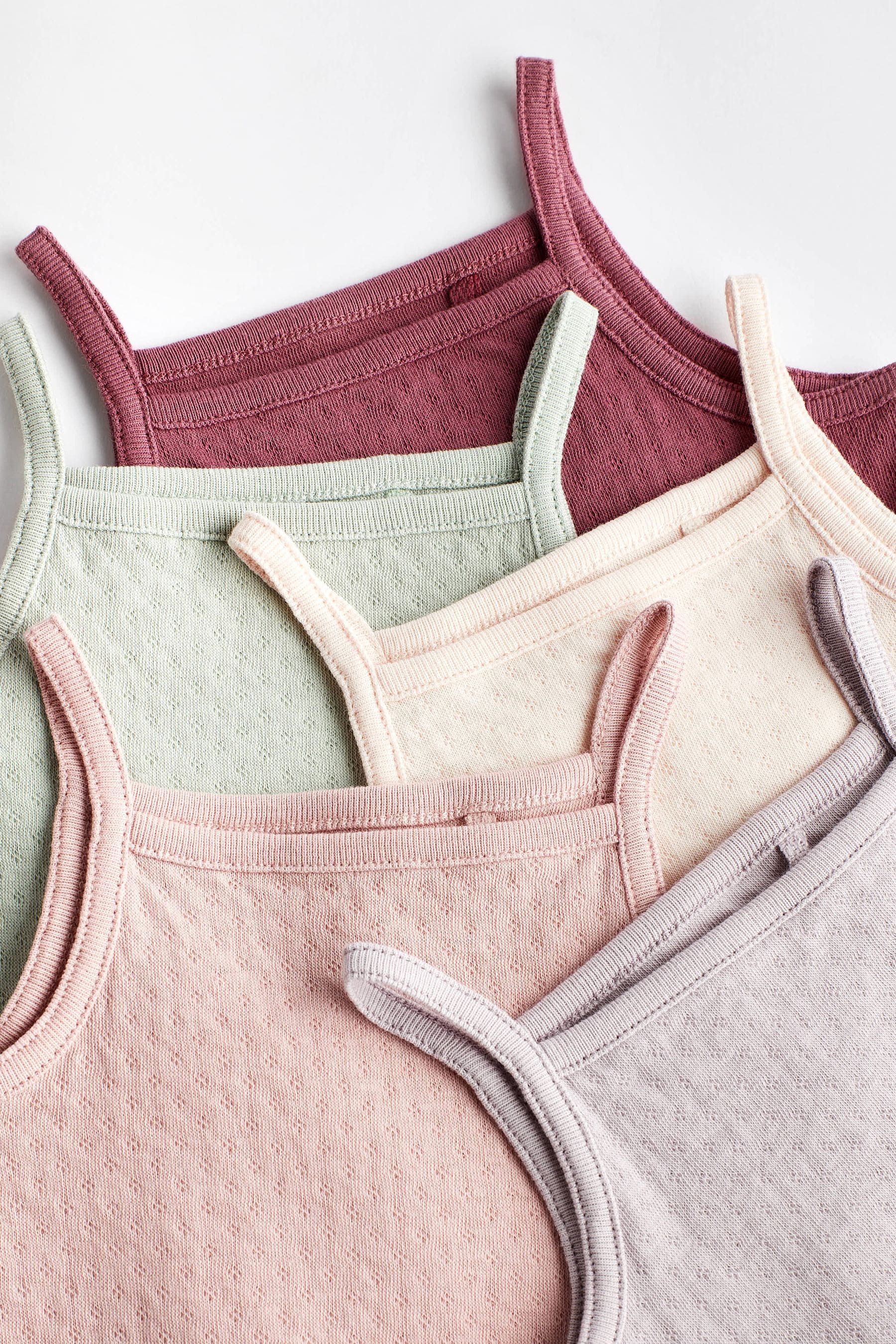 Multi Pastel Baby 5 Pack Strappy Vest Bodysuits