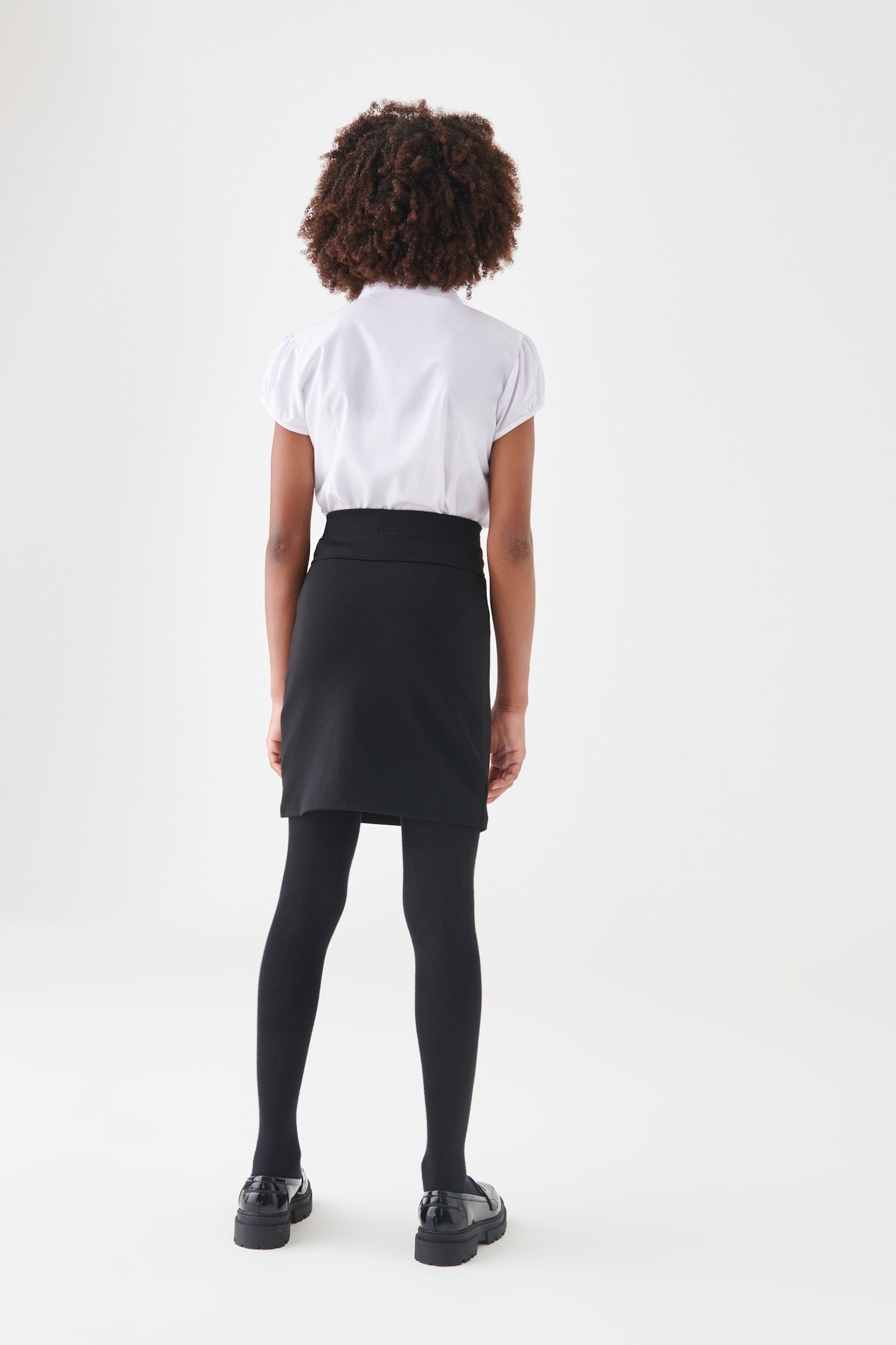 Black Jersey Stretch Pull-On Pencil Skirt (3-18yrs)