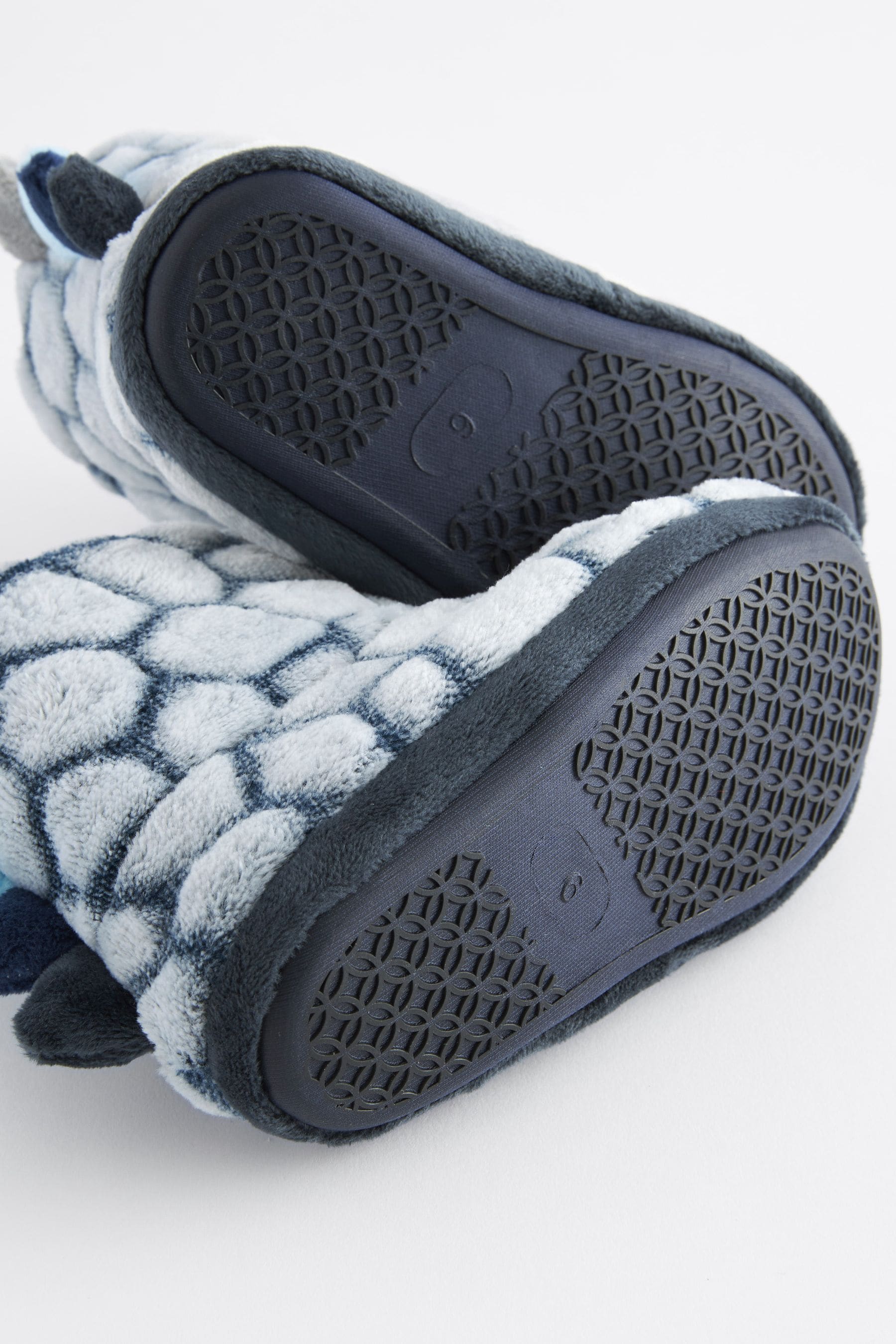 Grey Dino Scale Warm Lined Slipper Boots