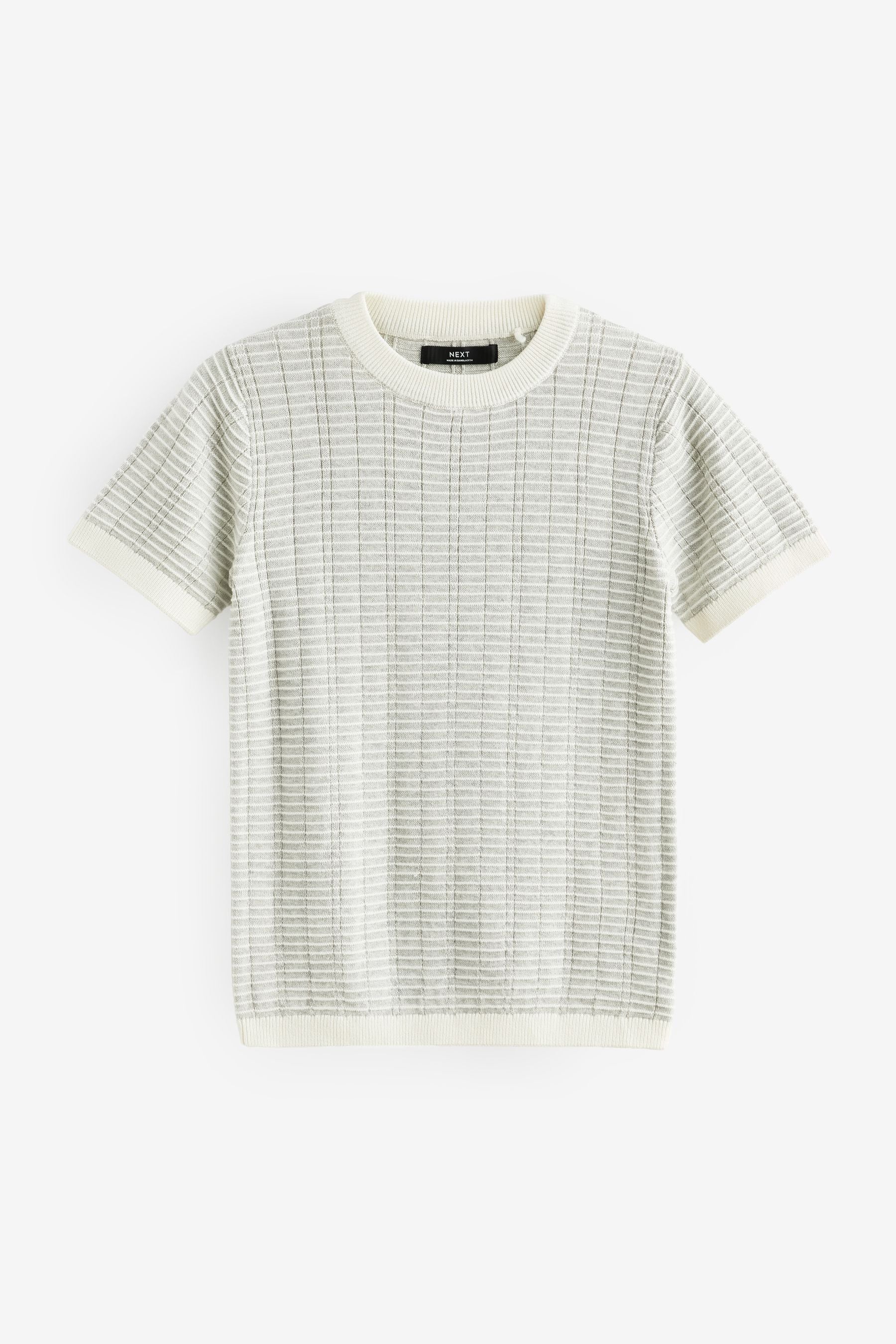 Grey Knitted Textured T-Shirt (3-16yrs)