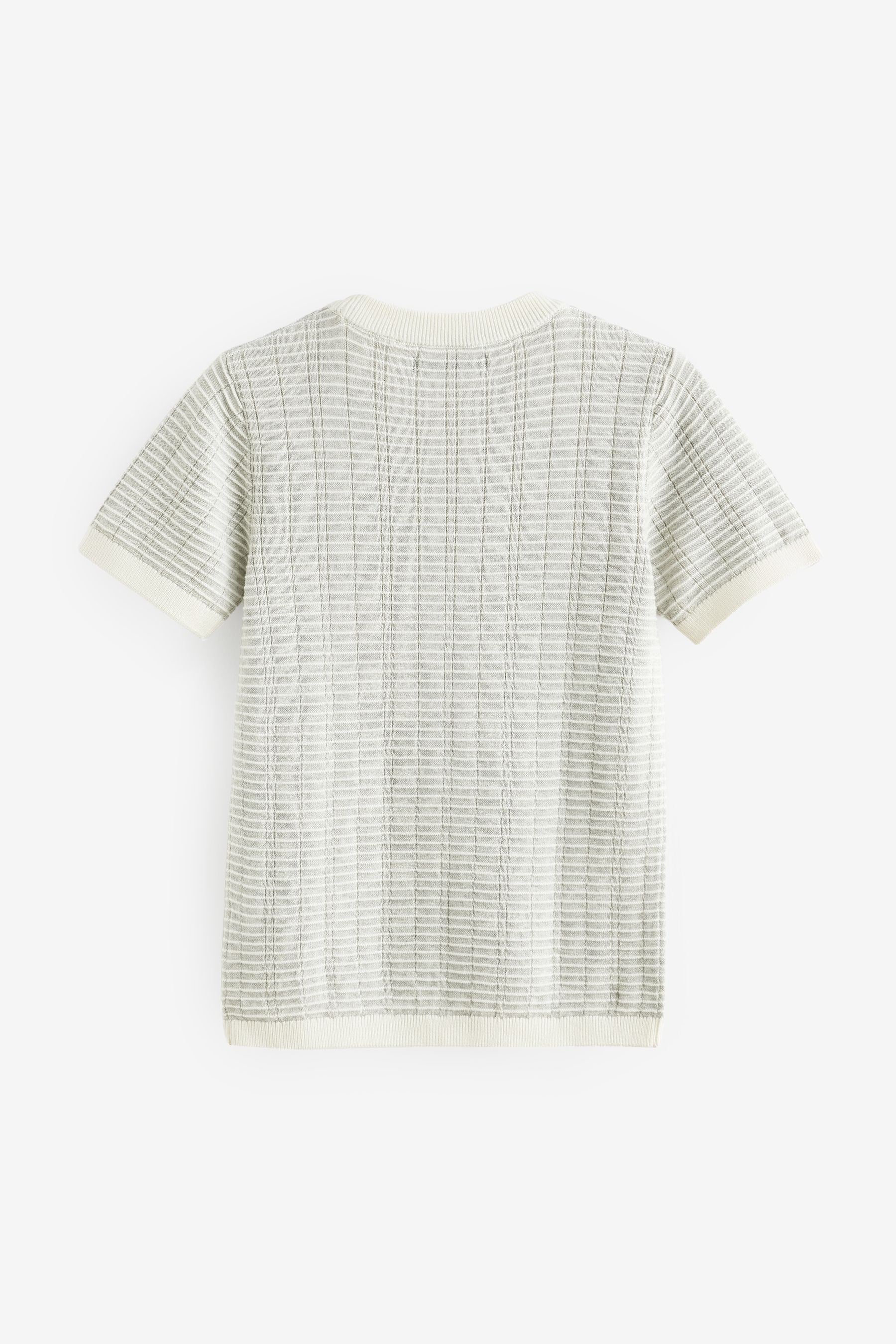 Grey Knitted Textured T-Shirt (3-16yrs)