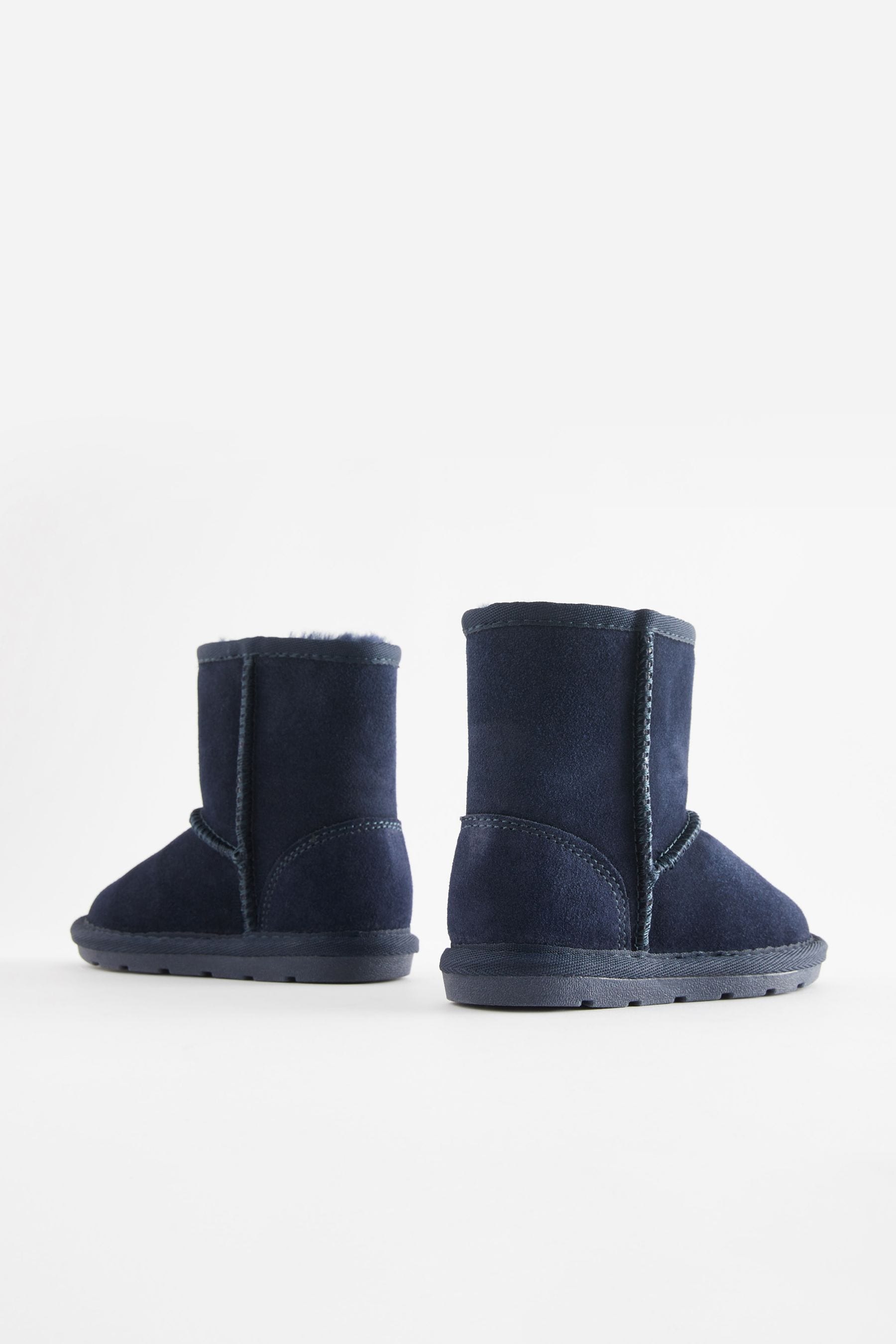 Navy Blue Suede Warm Lined Boots