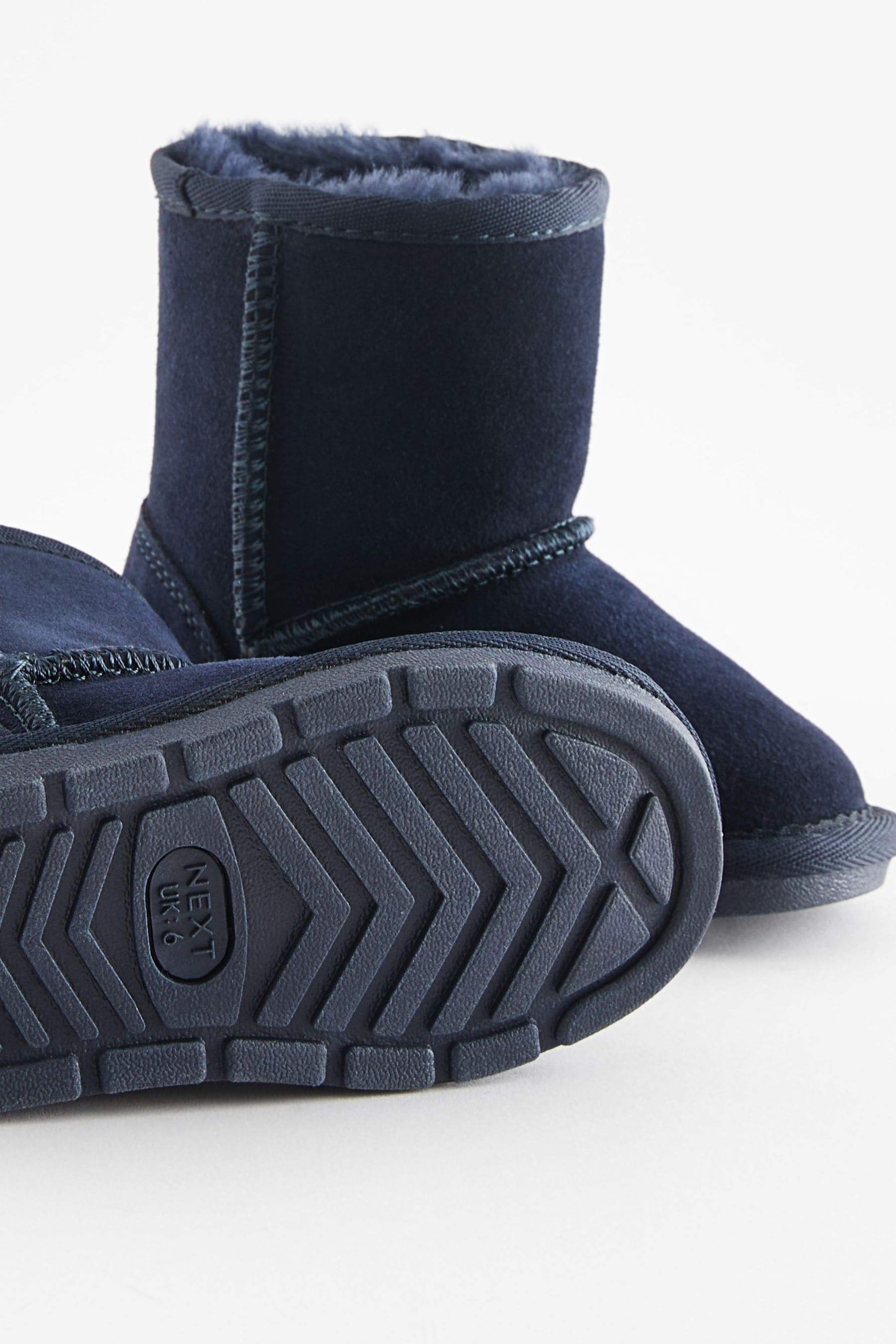 Navy Blue Suede Warm Lined Boots