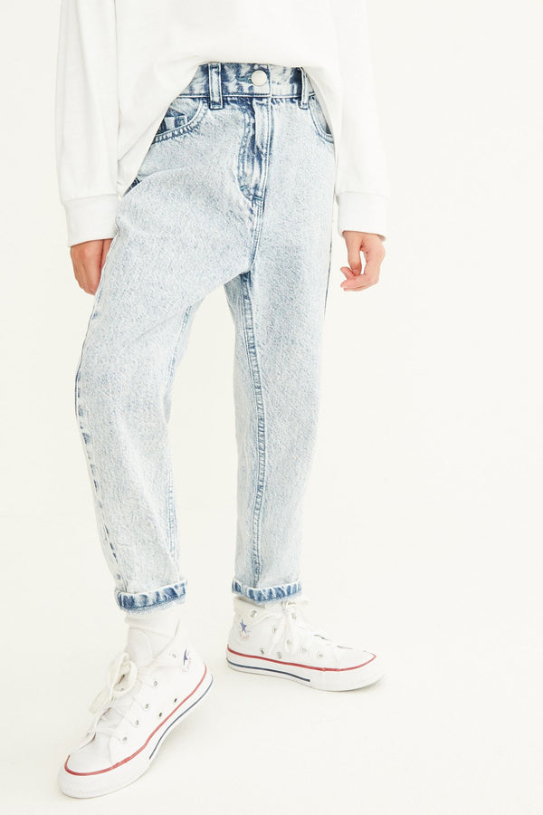 Bleach Wash Mom Jeans (3-16yrs)