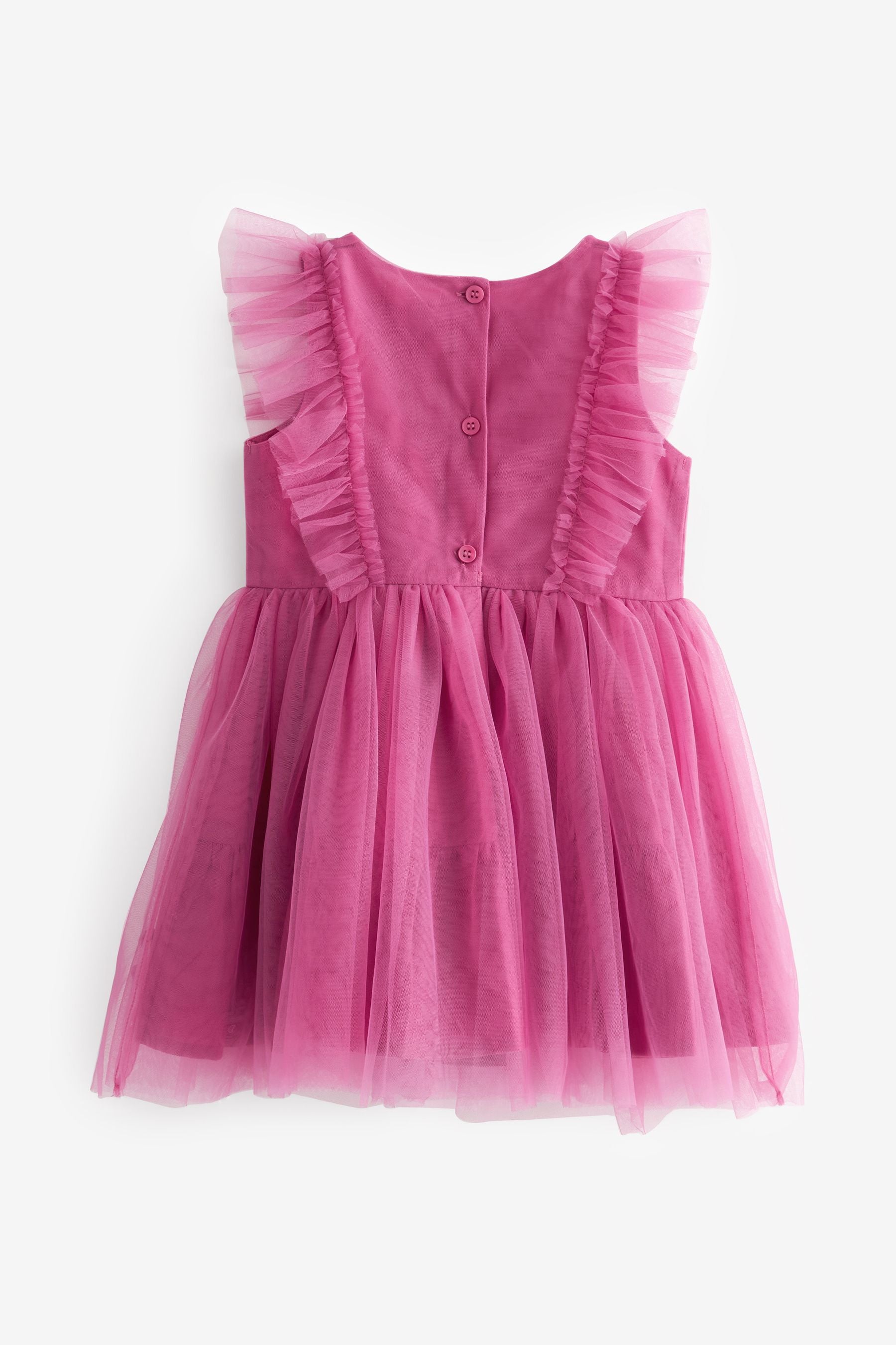 Berry Red Mesh Party Dress (3mths-8yrs)