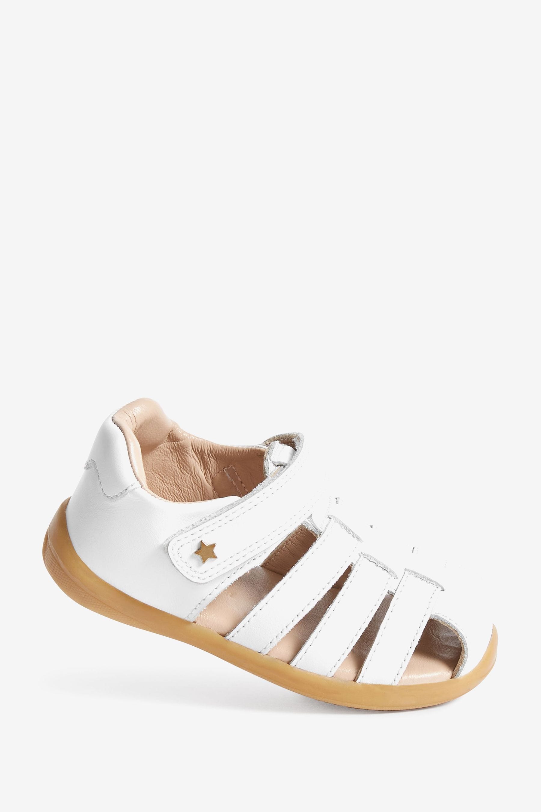 White Leather First Walker Fisherman Sandals